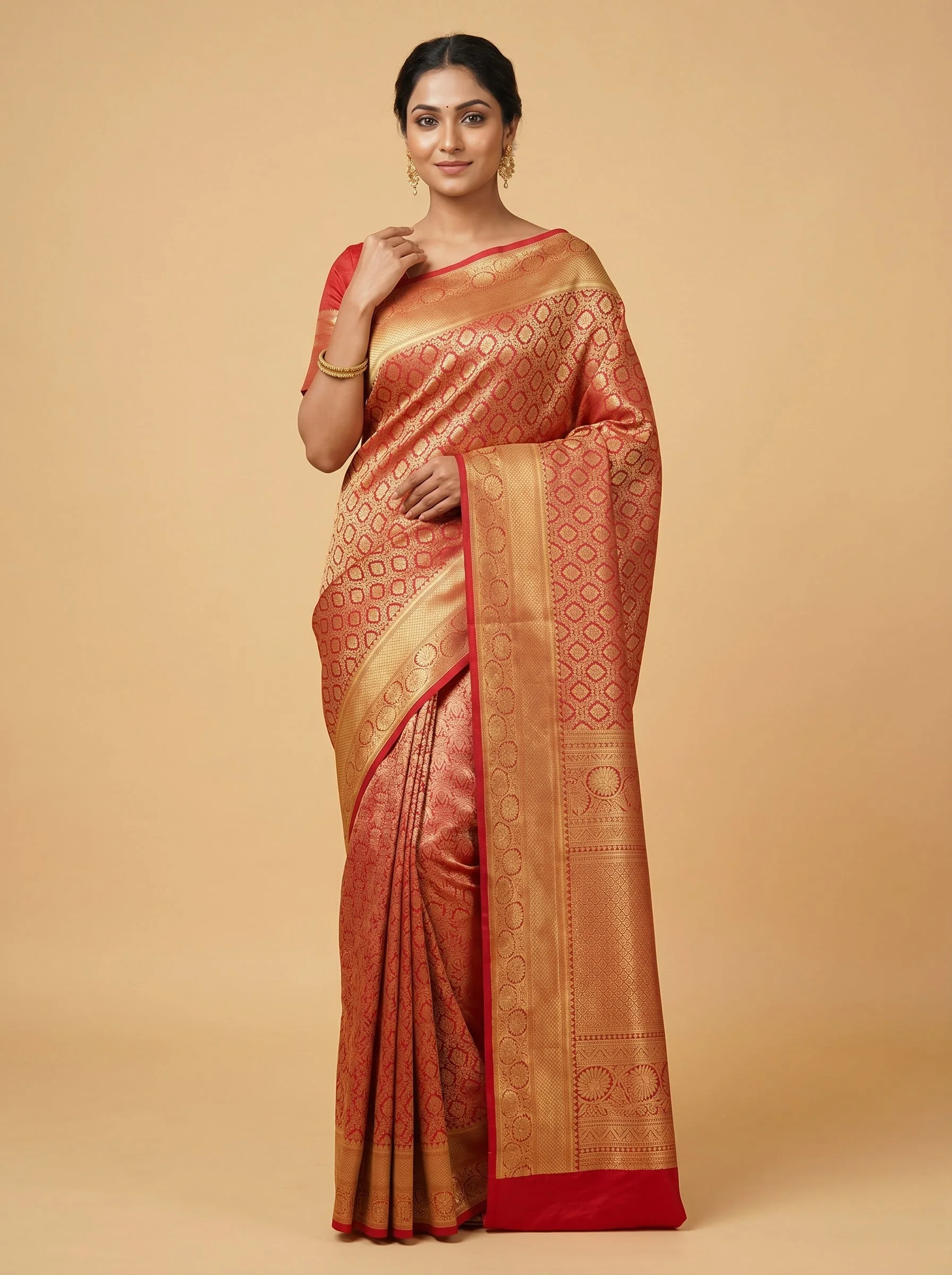 Rich Red Handloom Saree