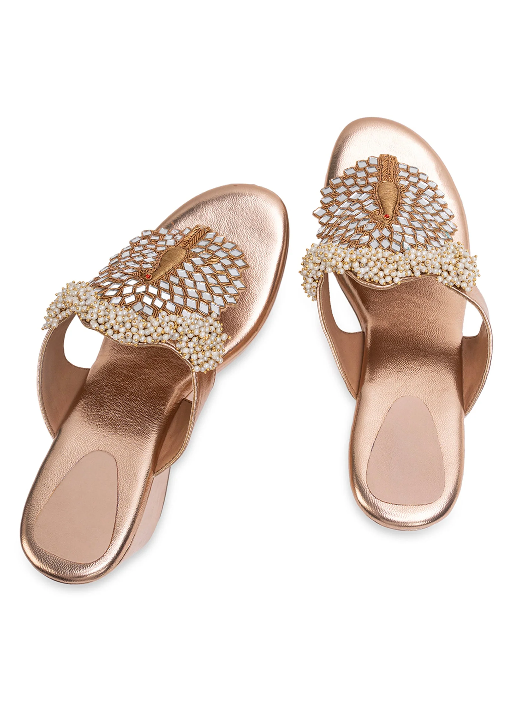 Rose Gold Embellished Wedges - Image 2
