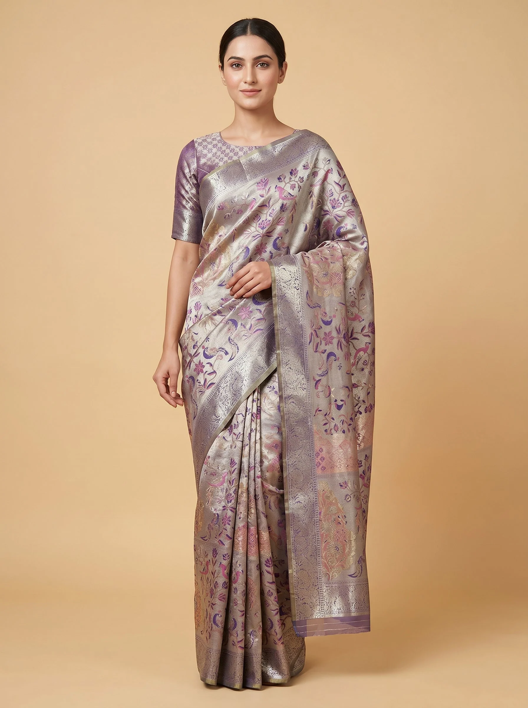 Rose Gold Radiant Weave Handloom Saree