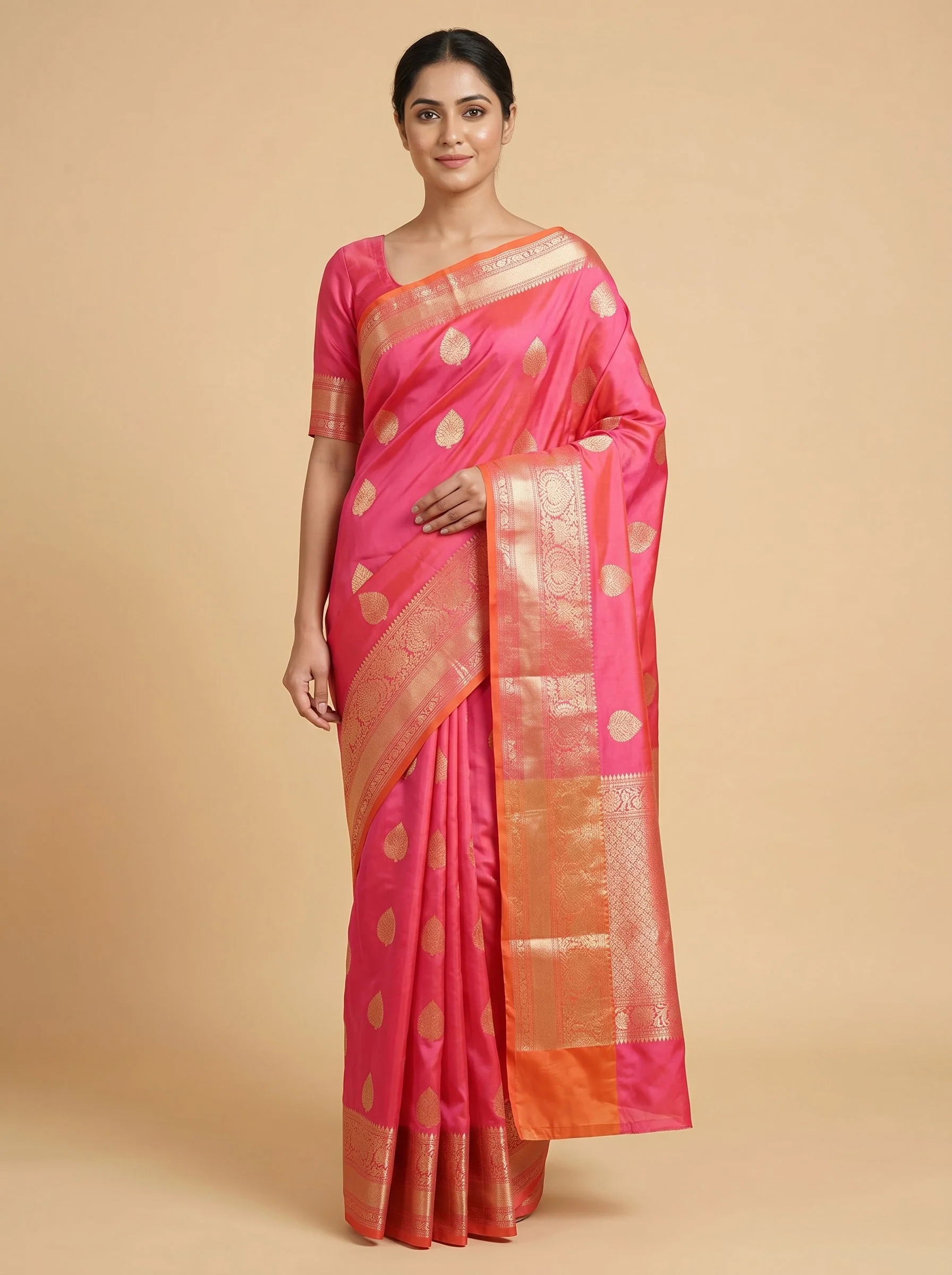 Rose Pink Gentle Handloom Saree