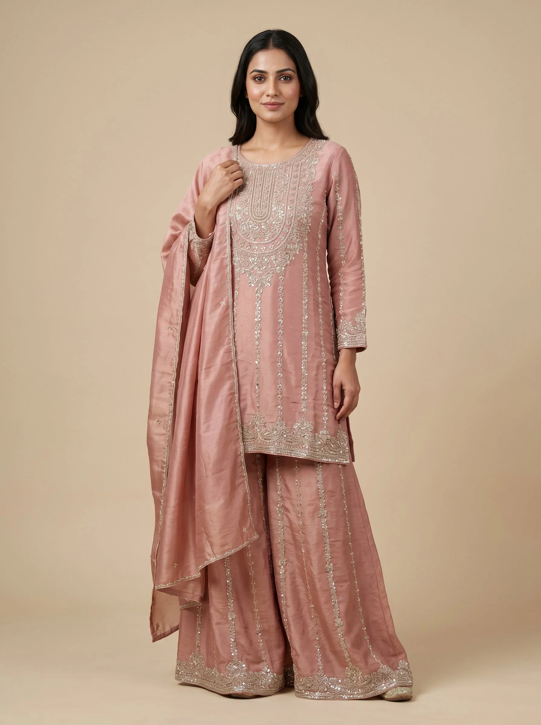 Rose Pink Palazzo Set