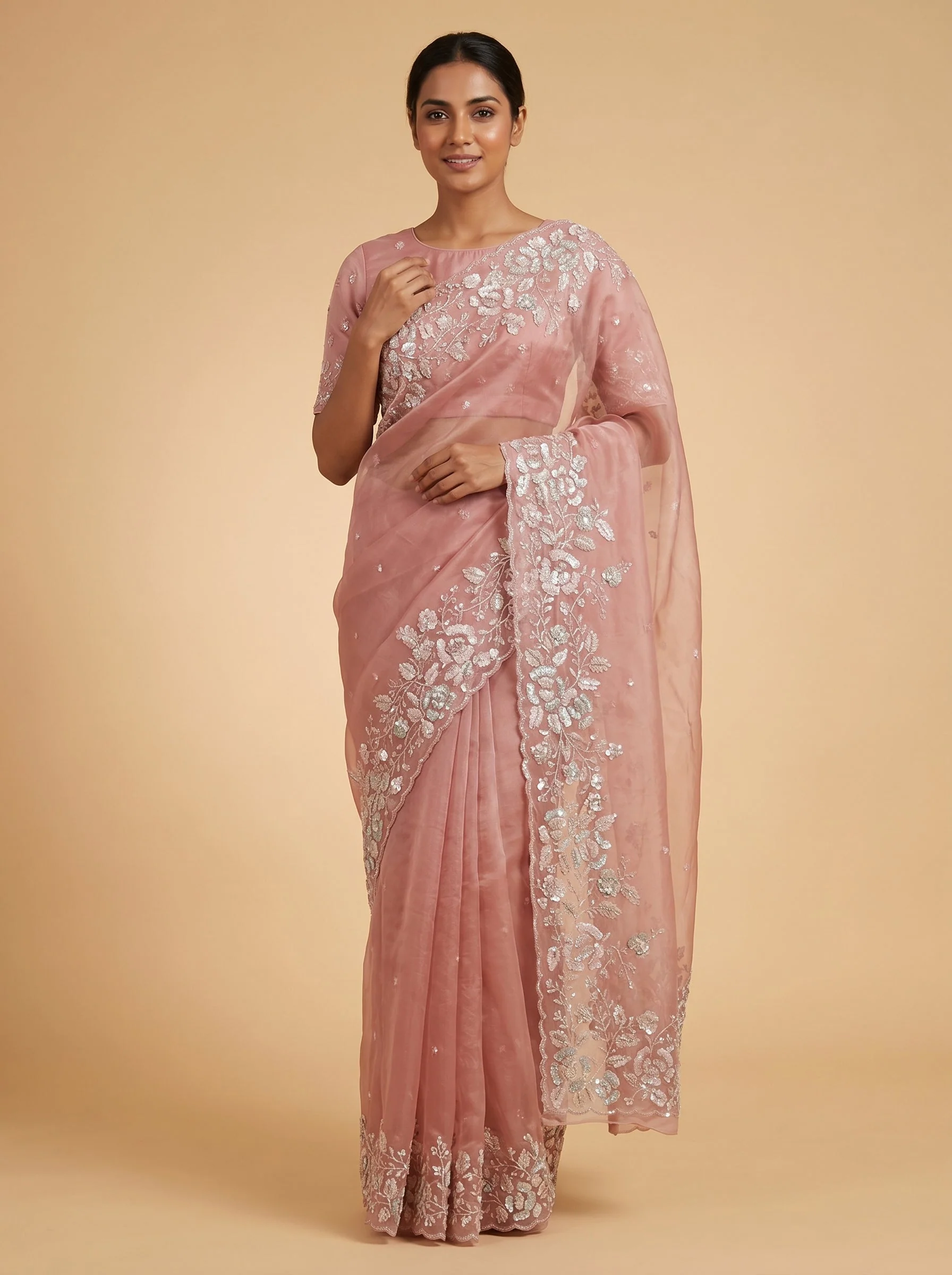 Rosy Pink Charm Saree