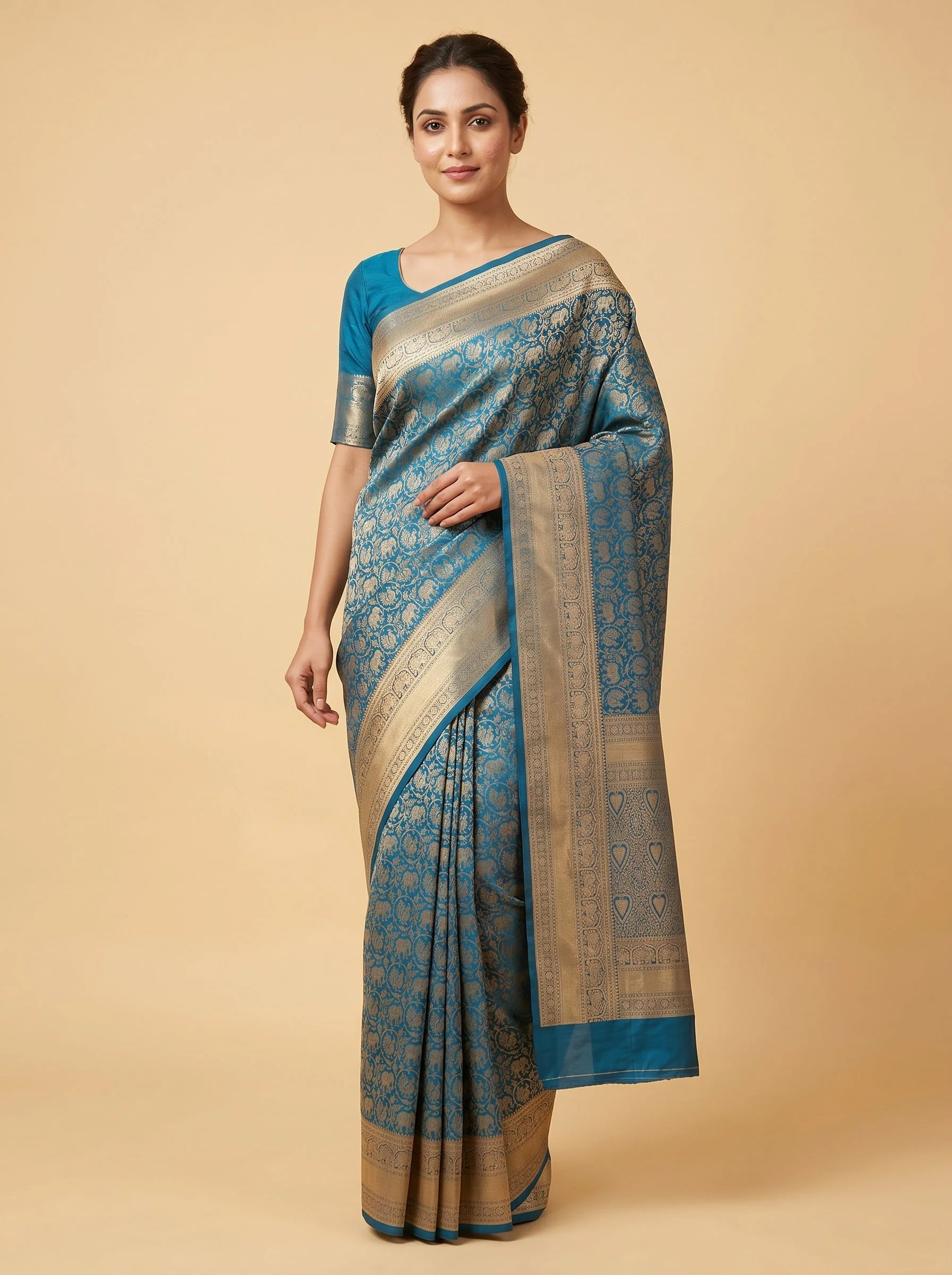 Royal Blue Deep Tone Handloom Saree