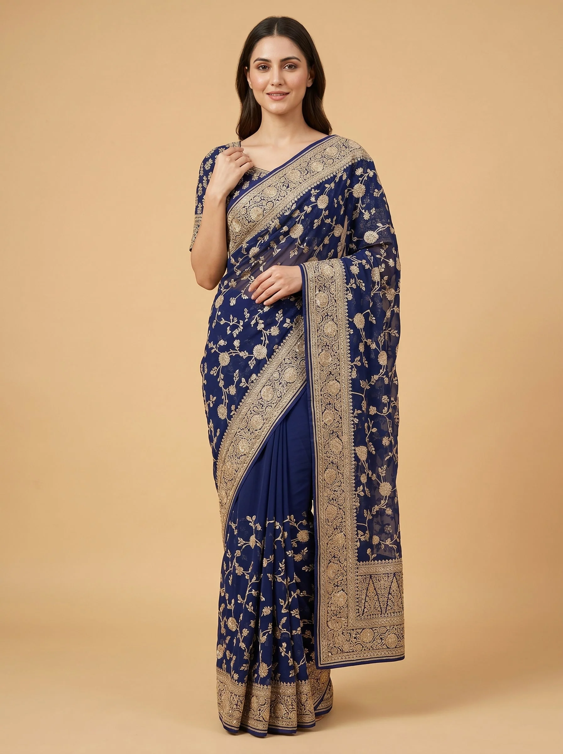Royal Blue Elegance Saree