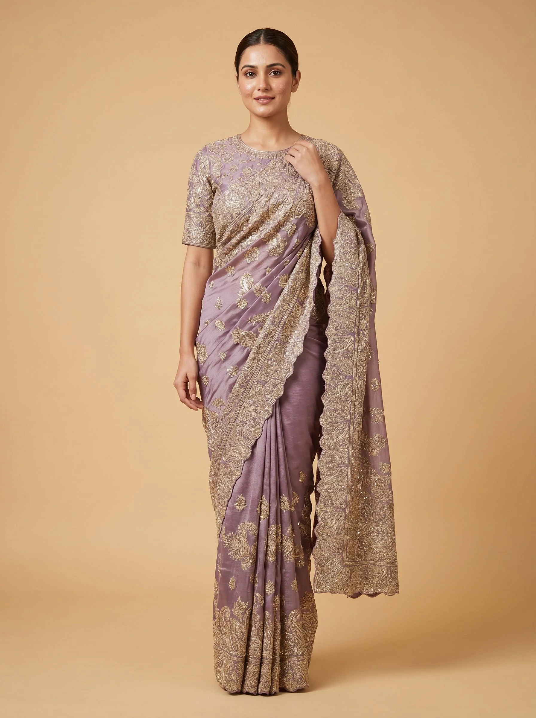 Royal Purple Touch Saree