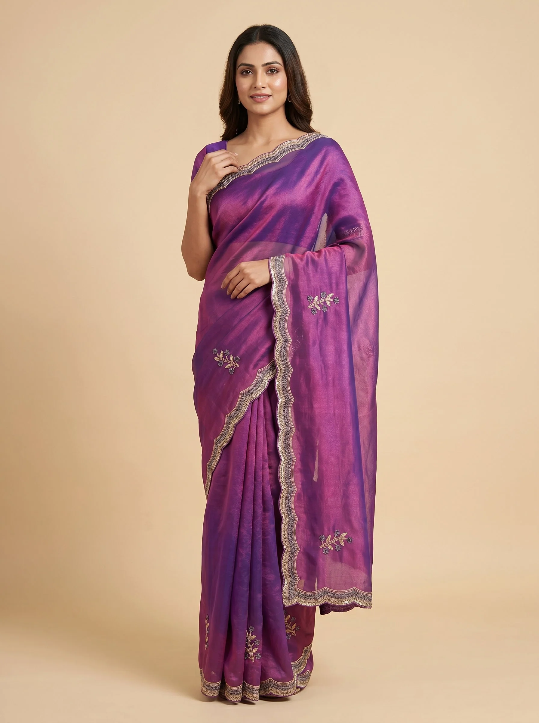 Royal Violet Radiance Saree