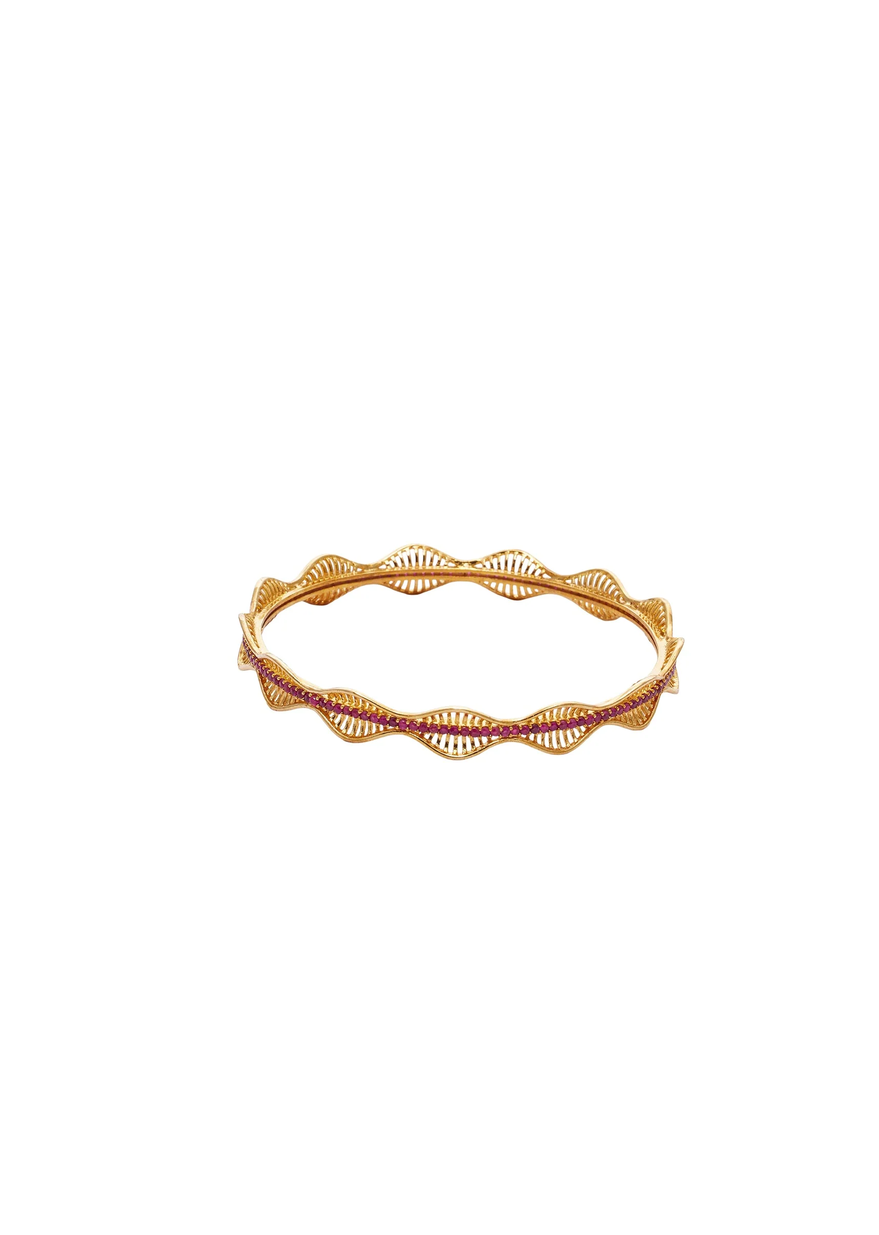 Ruby Accent Twisted Bangle Set - Image 2