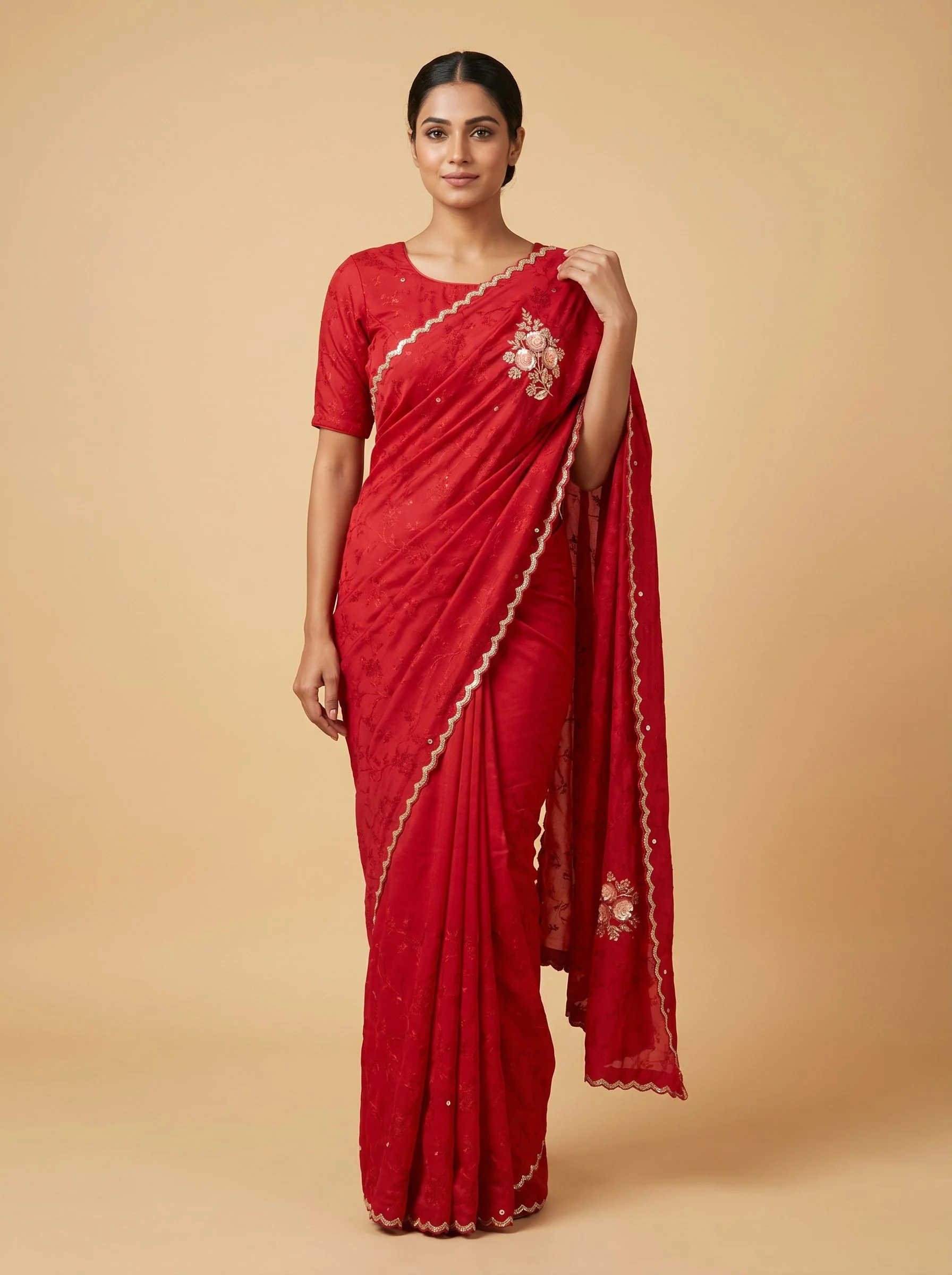 Ruby Ember Radiance Saree