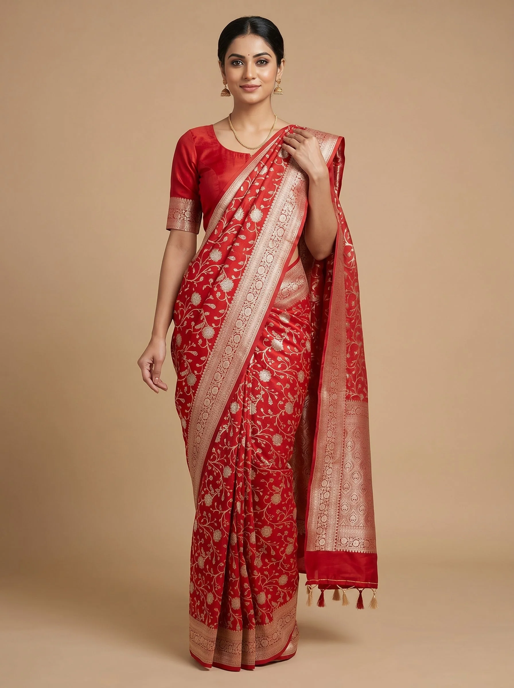 Ruby Silk Charm Saree
