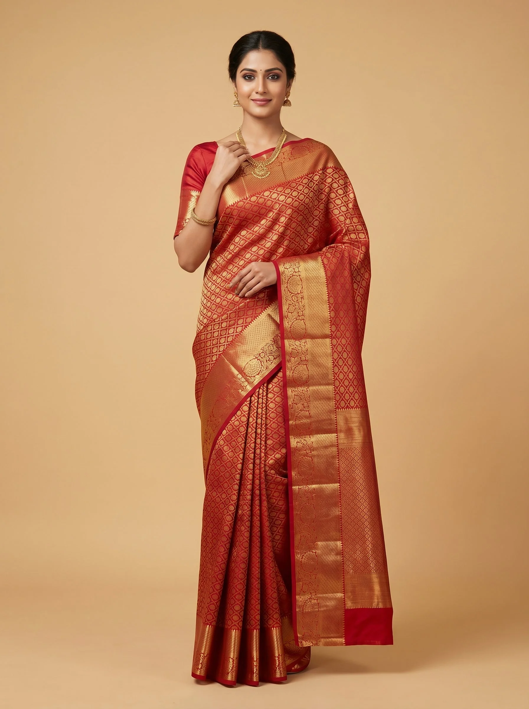 Ruby Silk Glow Saree