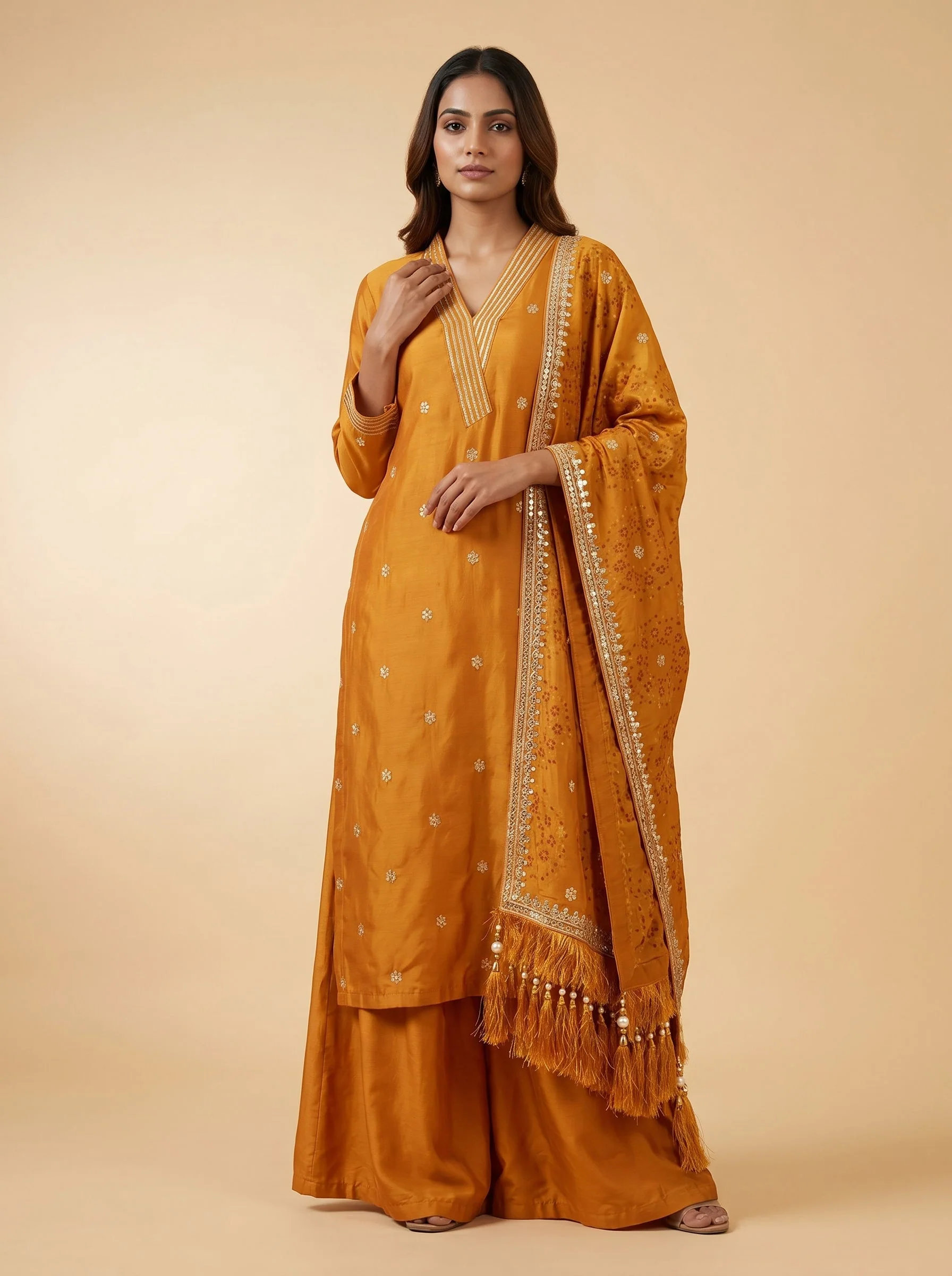Rust Anarkali Suit