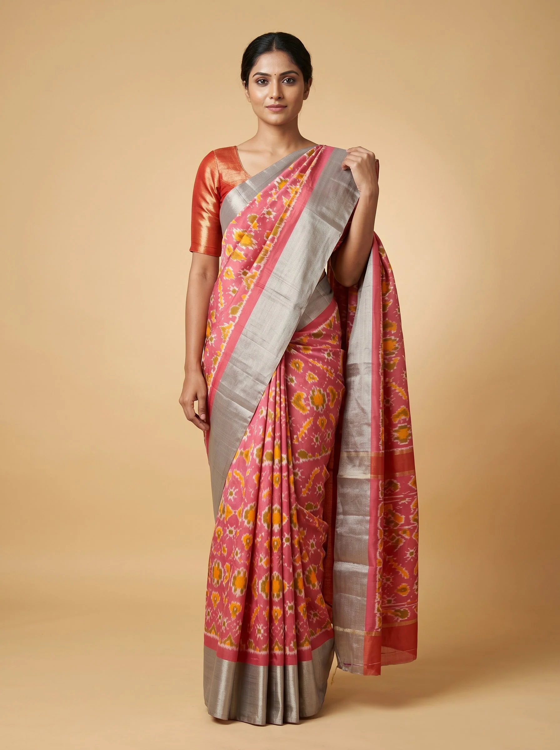 Rust Charm Handloom Saree
