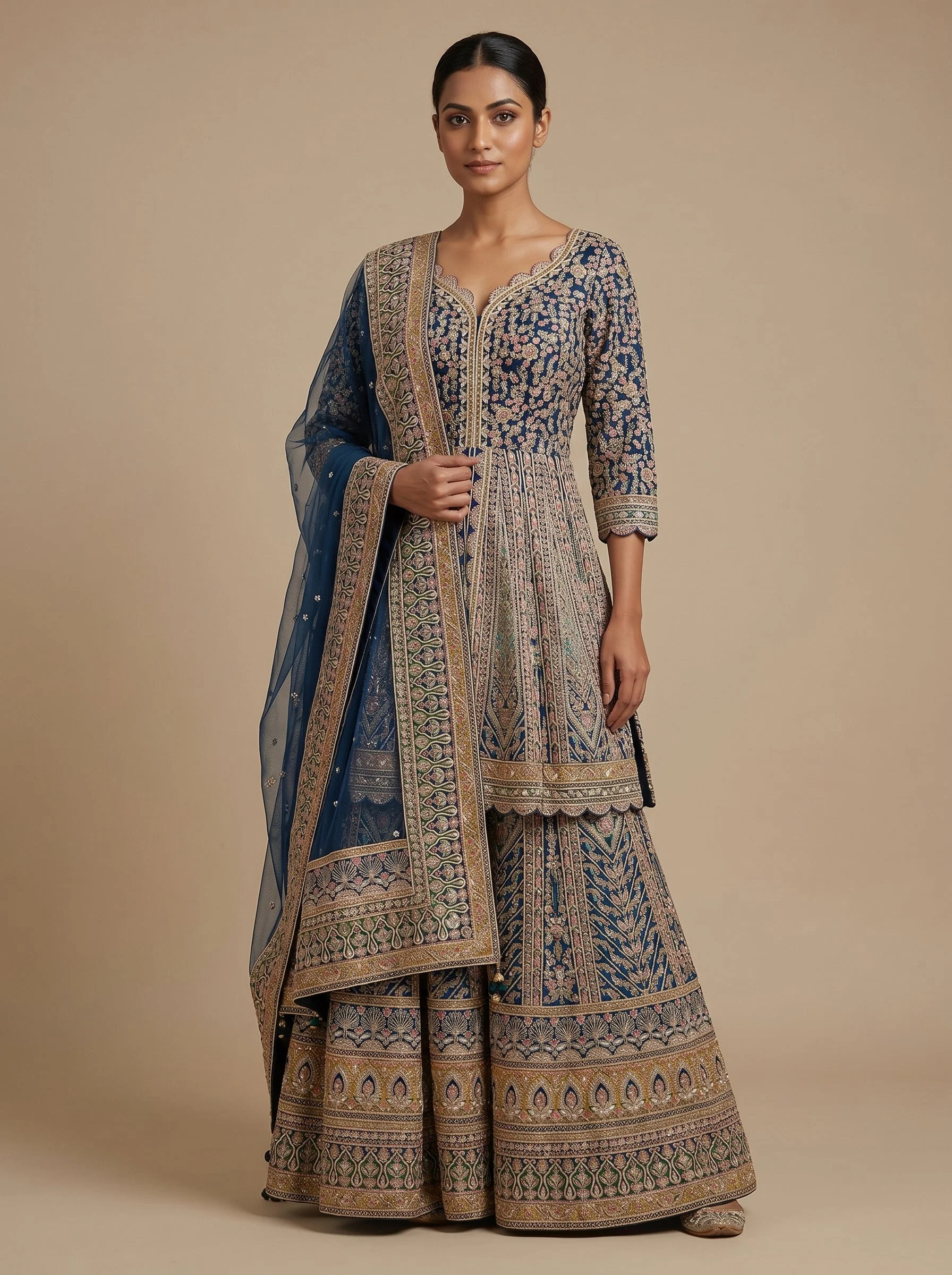 Sapphire Blue Anarkali