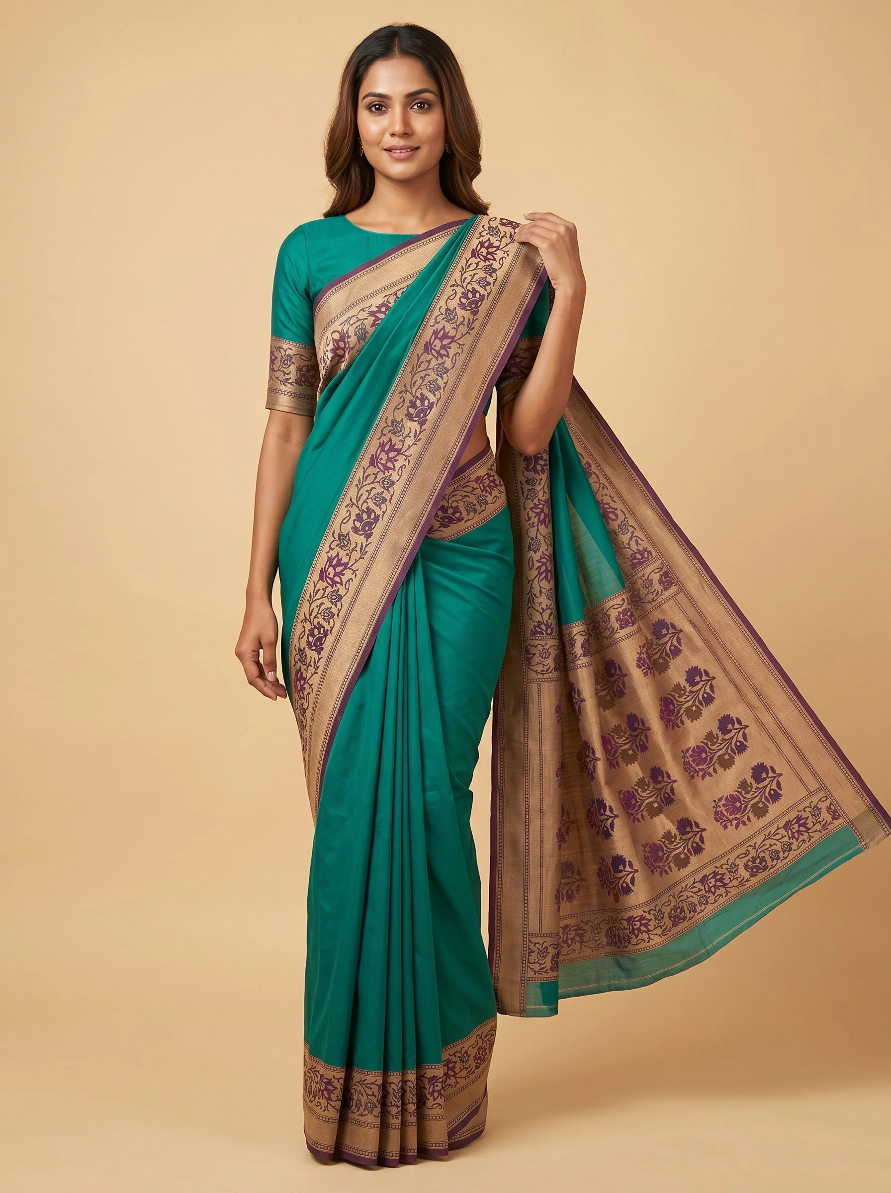Sapphire Indigo Embroidered Saree