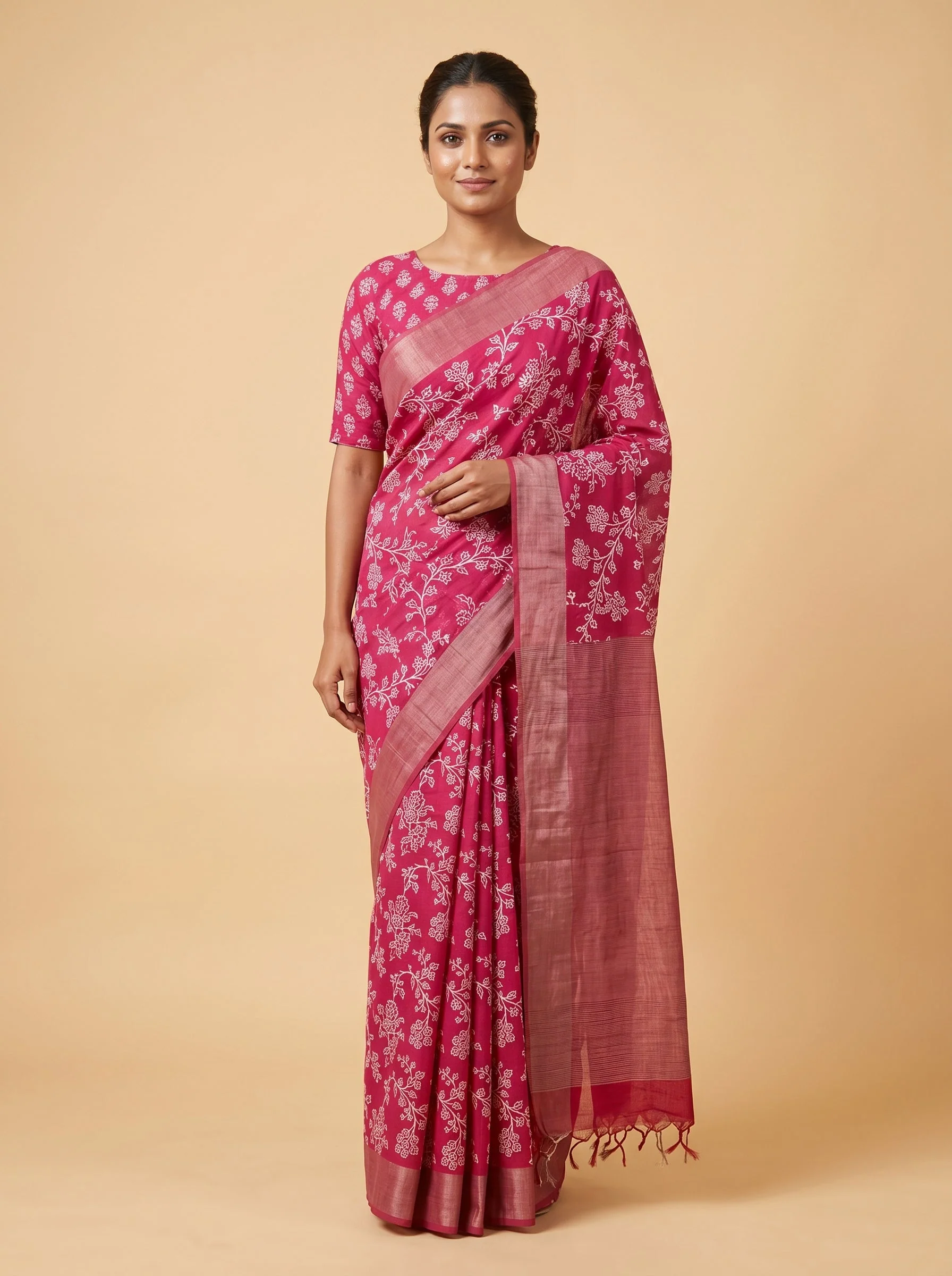 Scarlet Ombre Red Handloom Saree