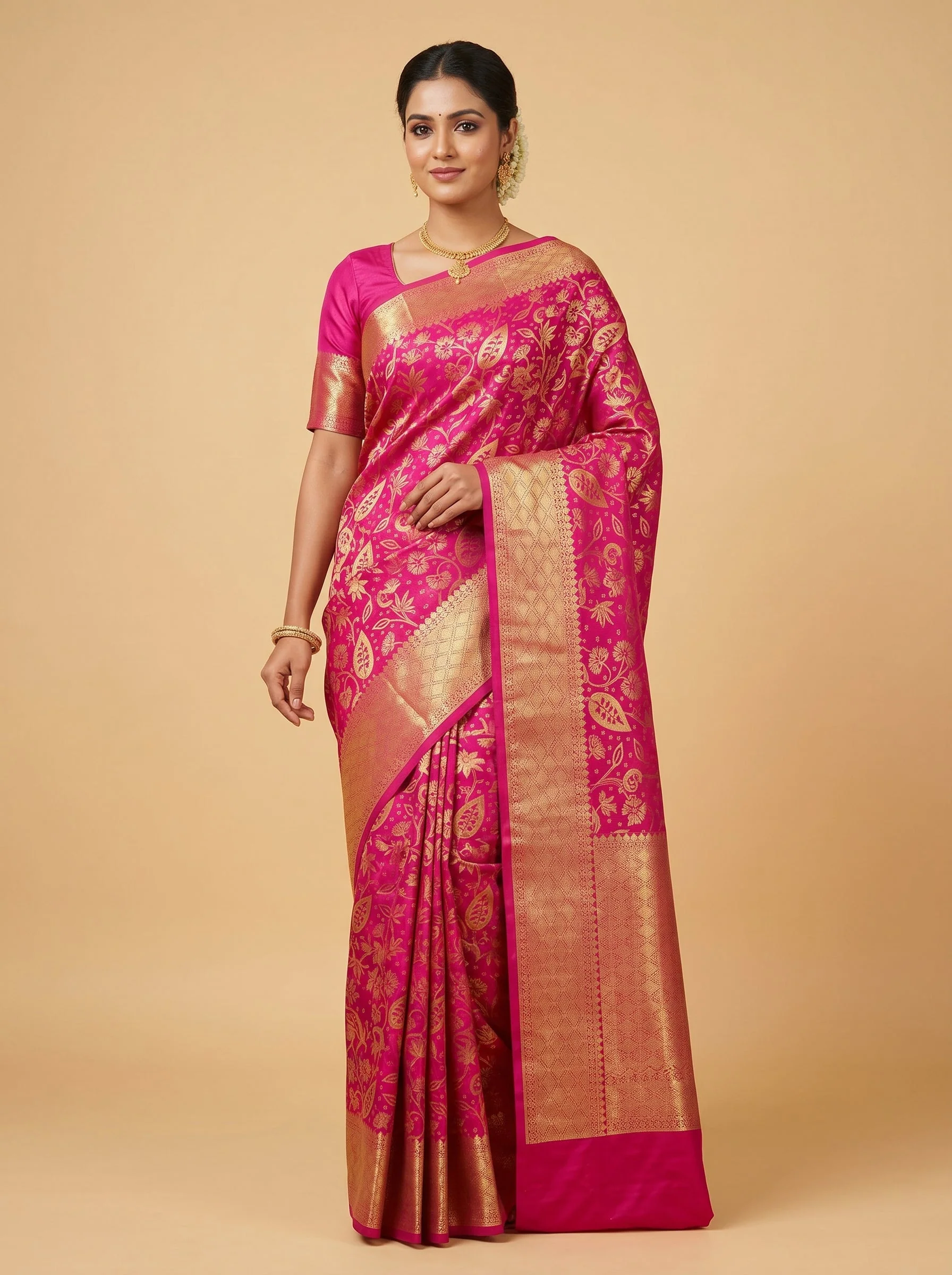 Scarlet Red Fire Handloom Saree