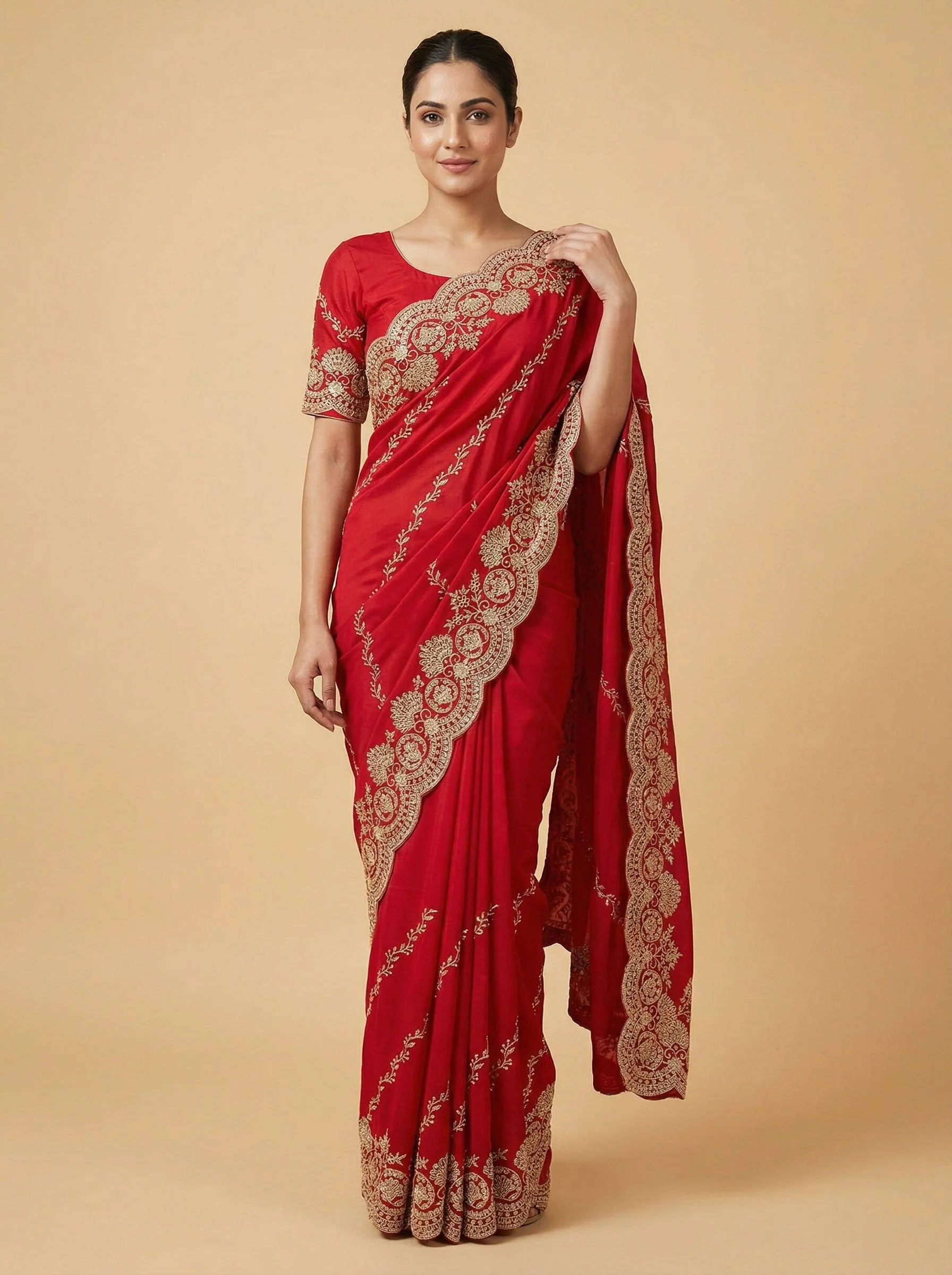 Scarlet Red Grand Saree
