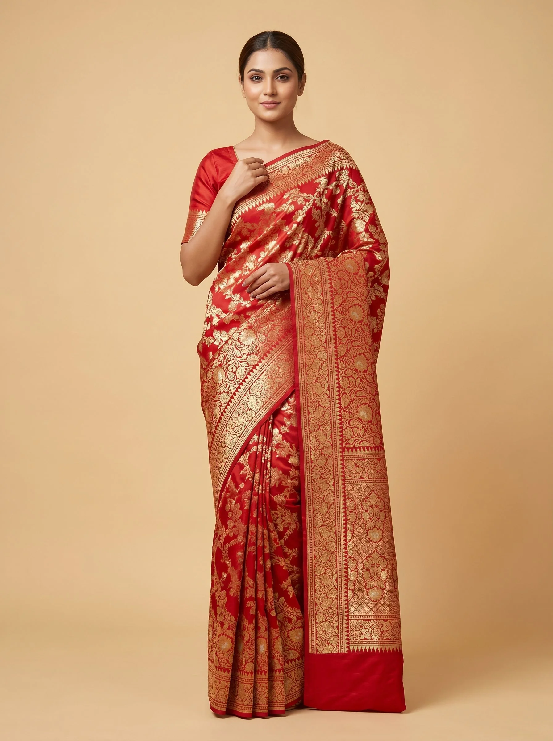 Scarlet Silk Flow Saree