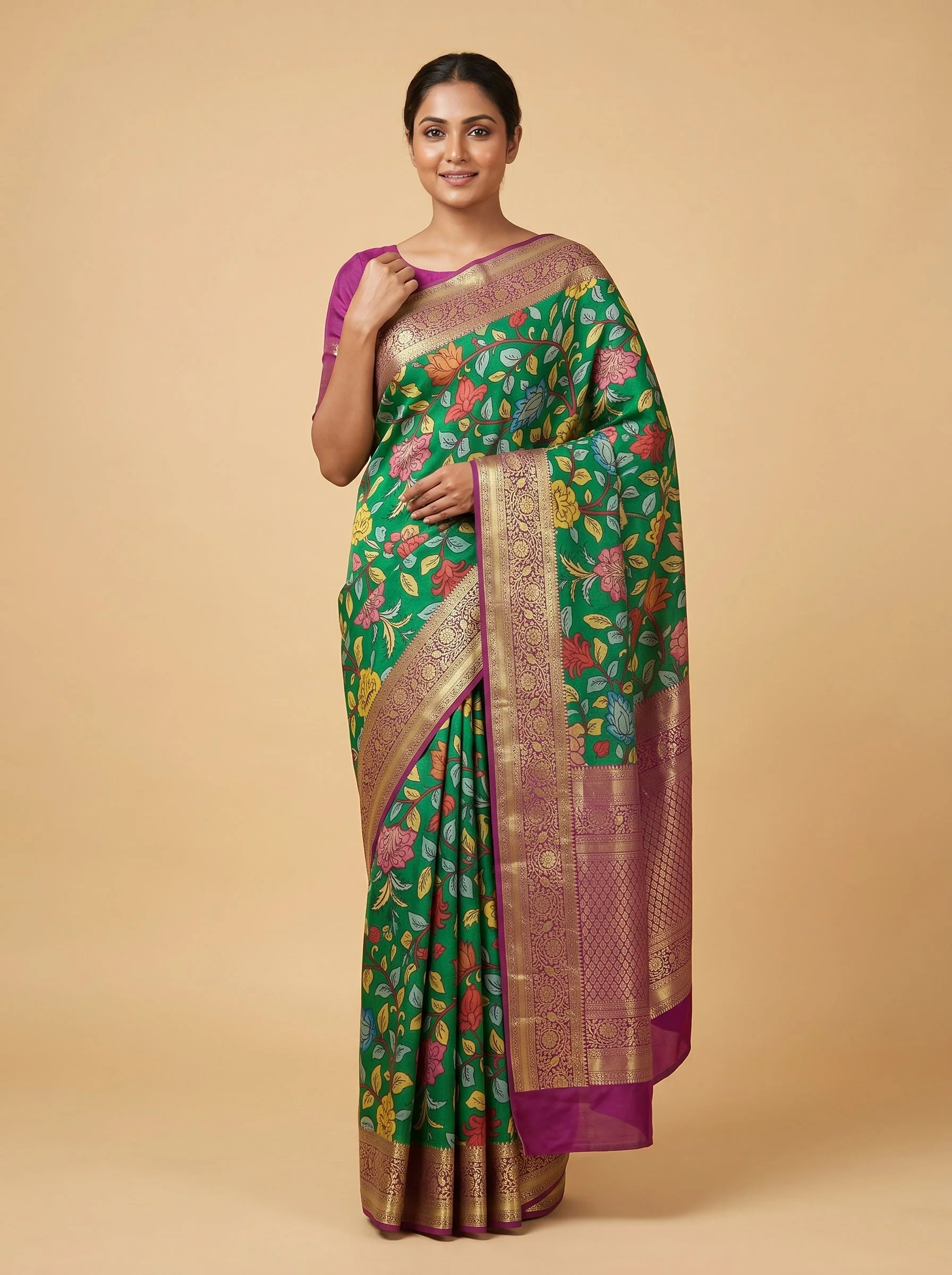 Sea Green Breezescape Printed Saree