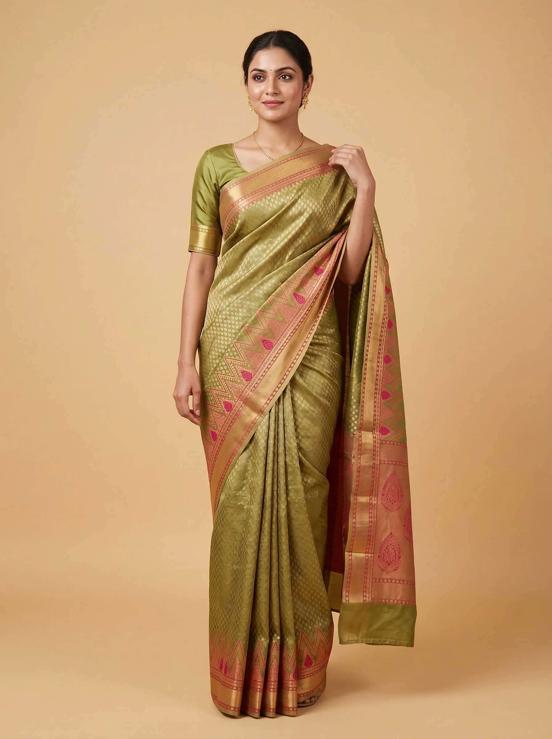 Sea Green Fluid Handloom Saree