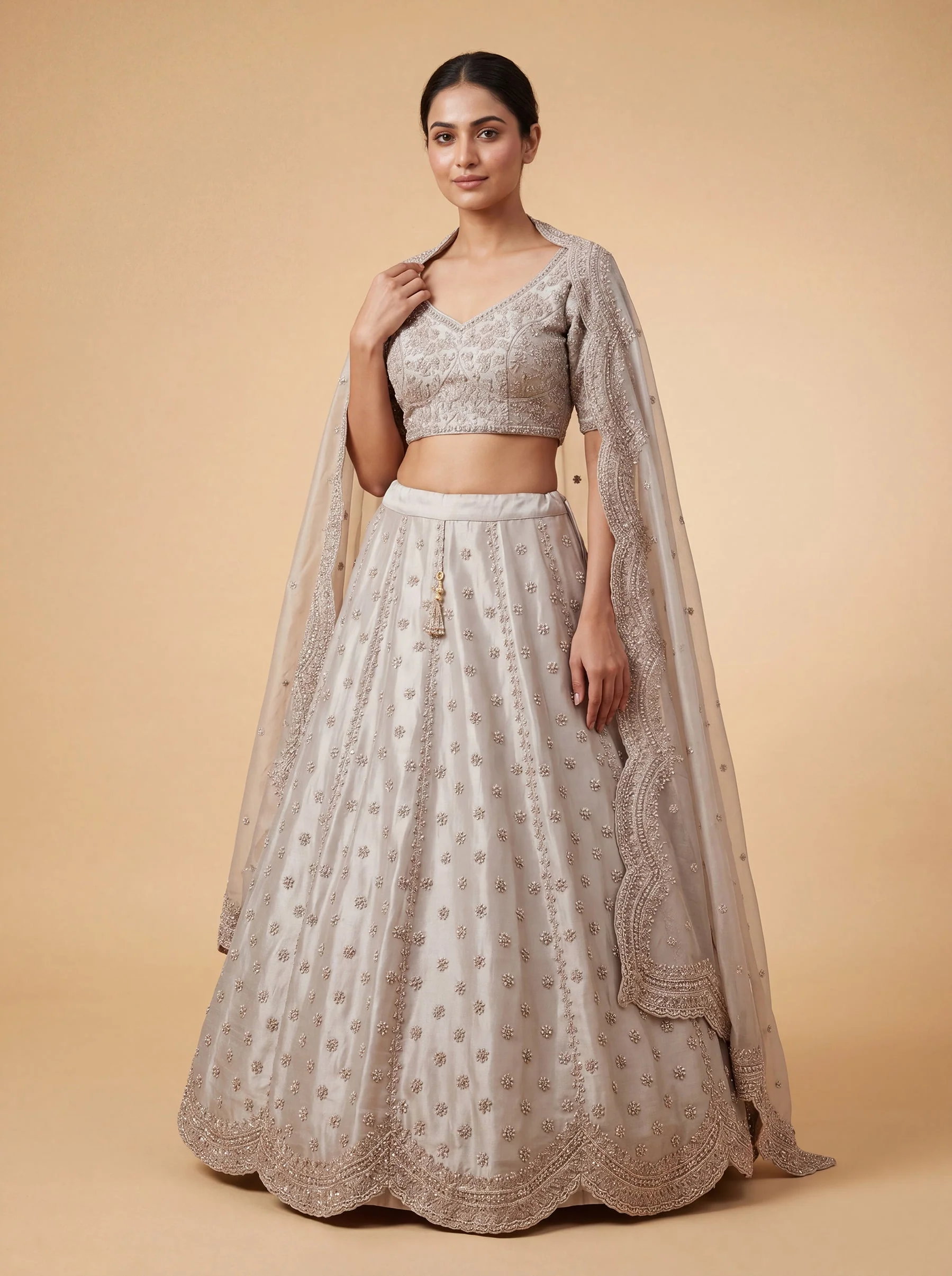 Sea Green Heritage Lehenga