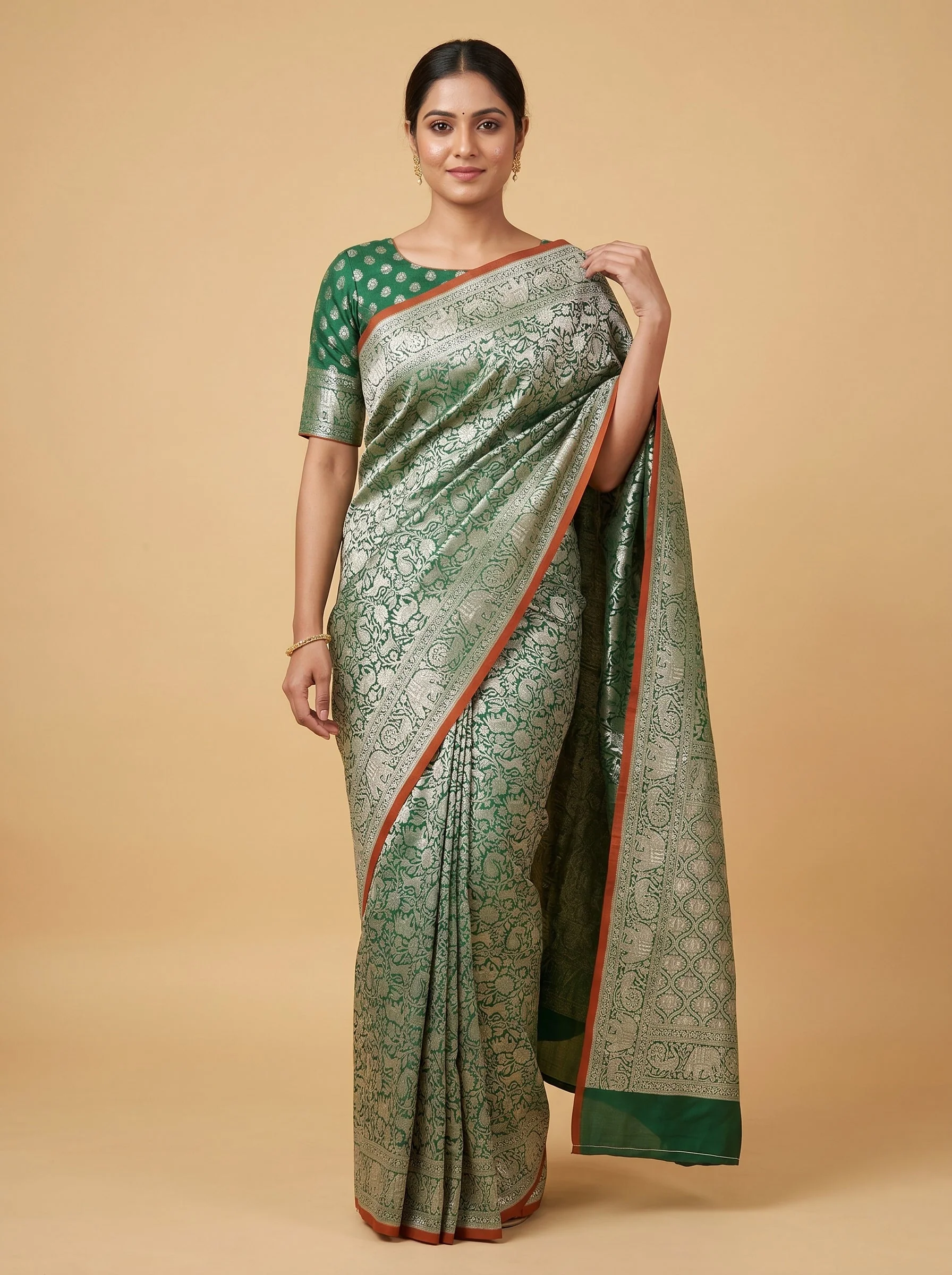 Sea Green Radiance Embroidered Saree