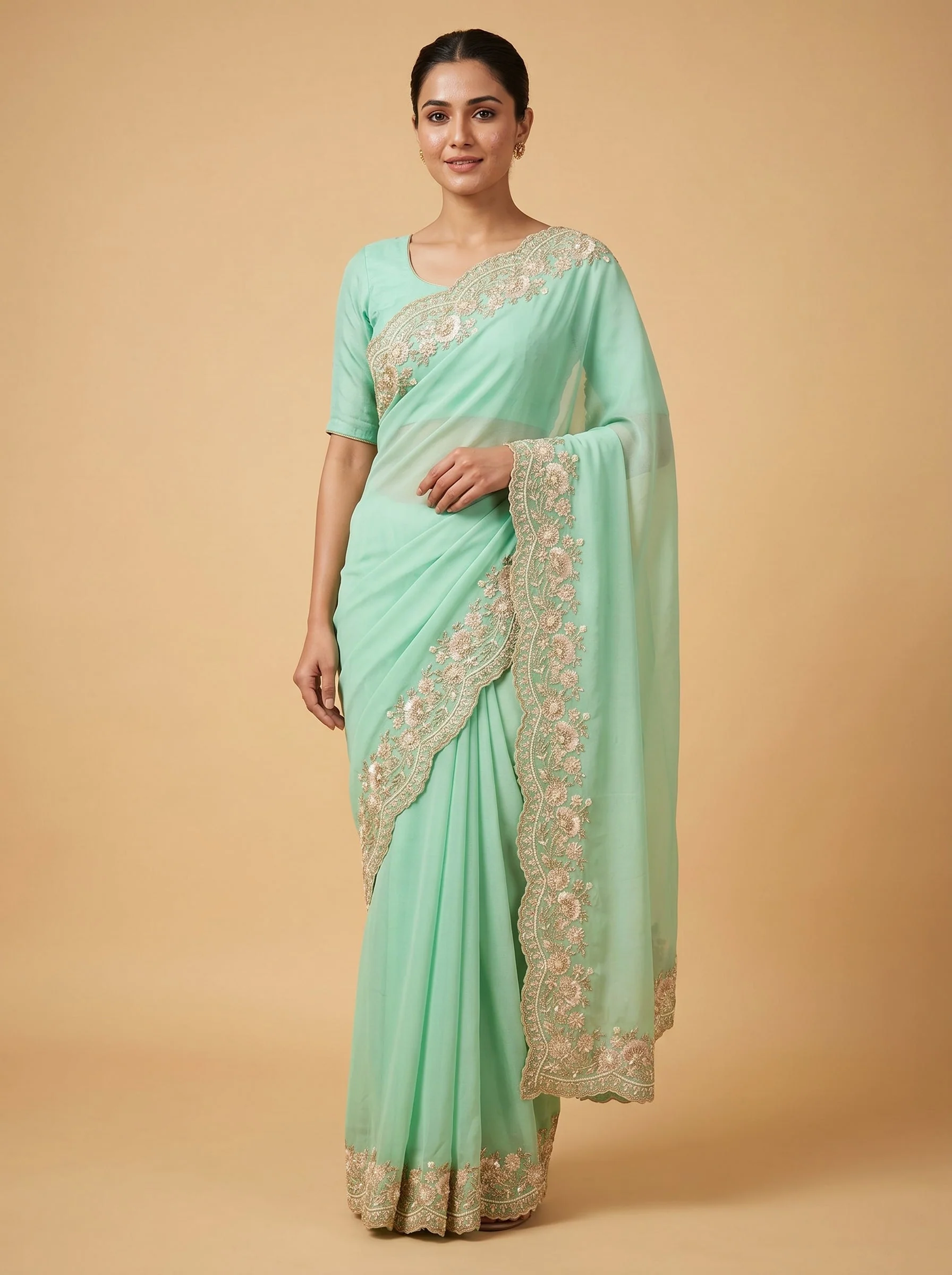 Shaded Green Glow Saree