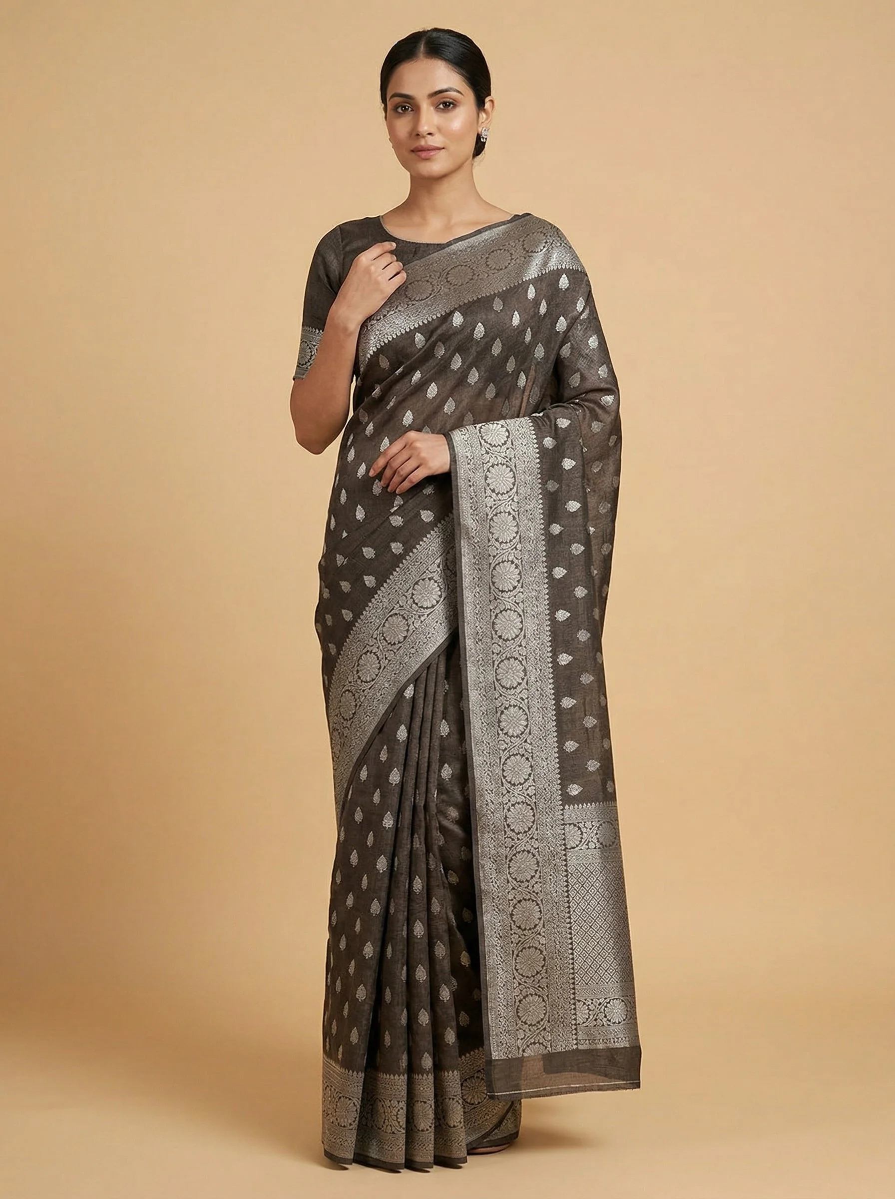 Shadow Black Handloom Saree