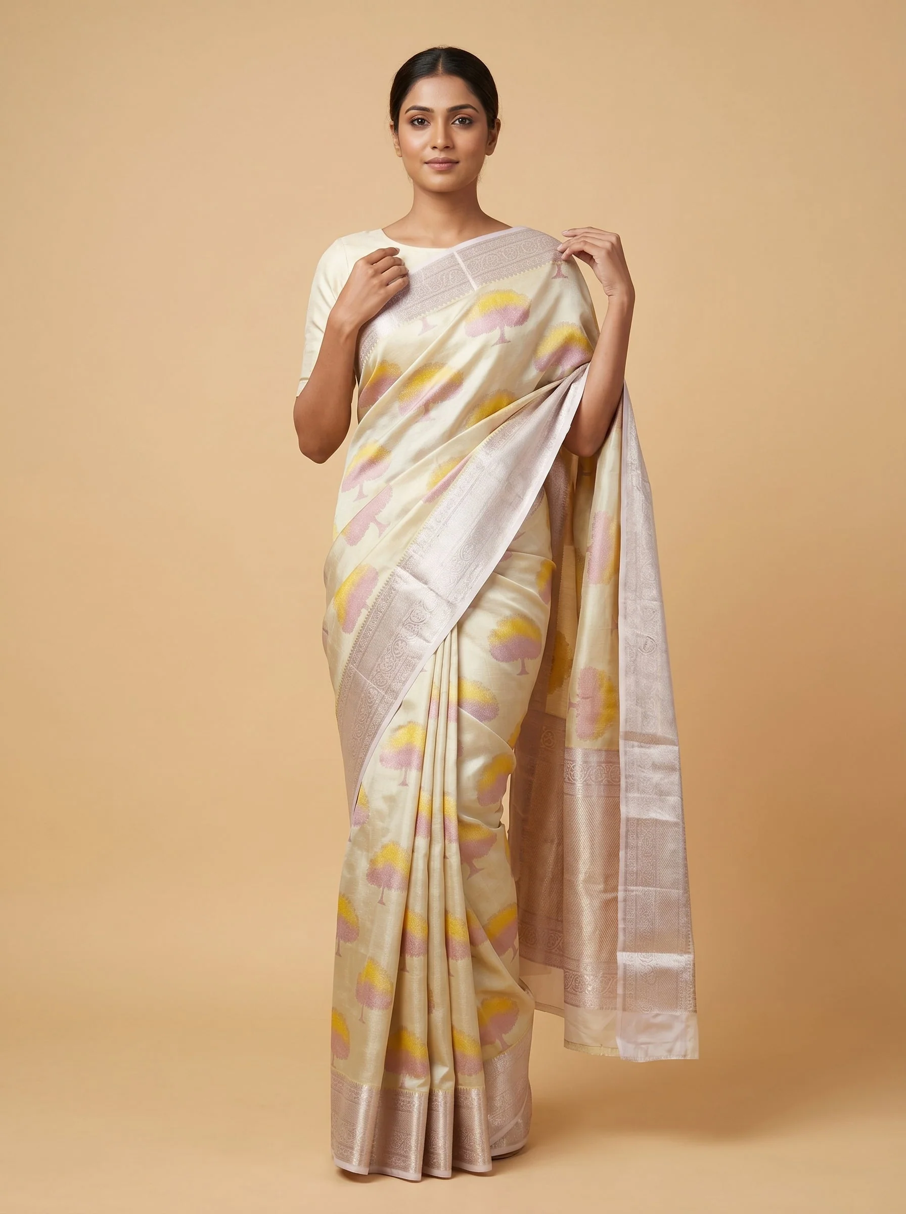 Silver Purple Dusk Handloom Saree