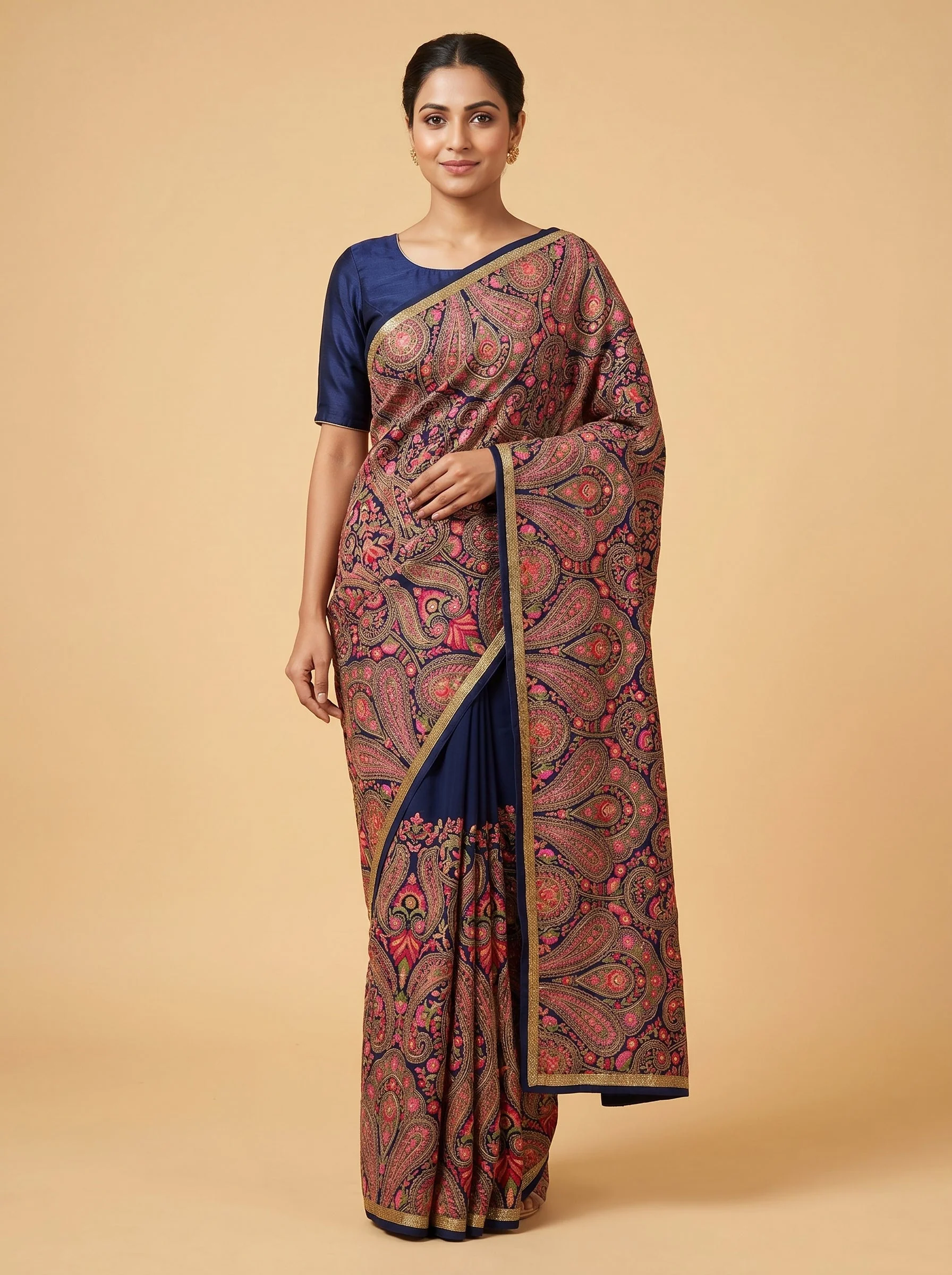 Sky Blue Airy Detail Embroidered Saree