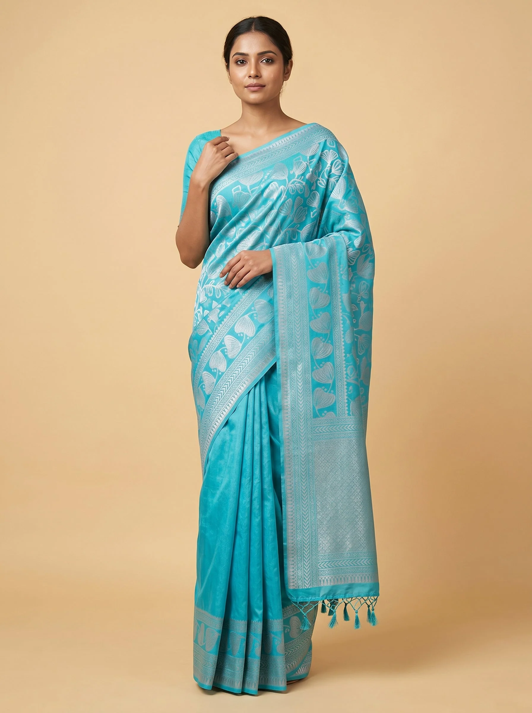 Sky Blue Airy Drape Handloom Saree
