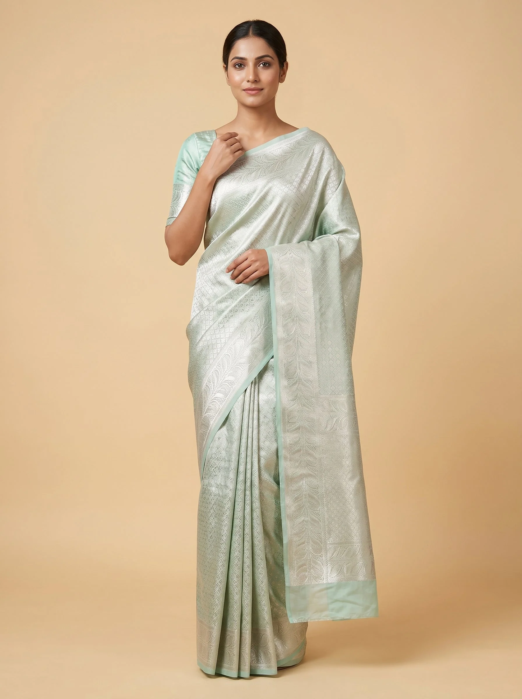 Sky Blue Breezy Drop Handloom Saree