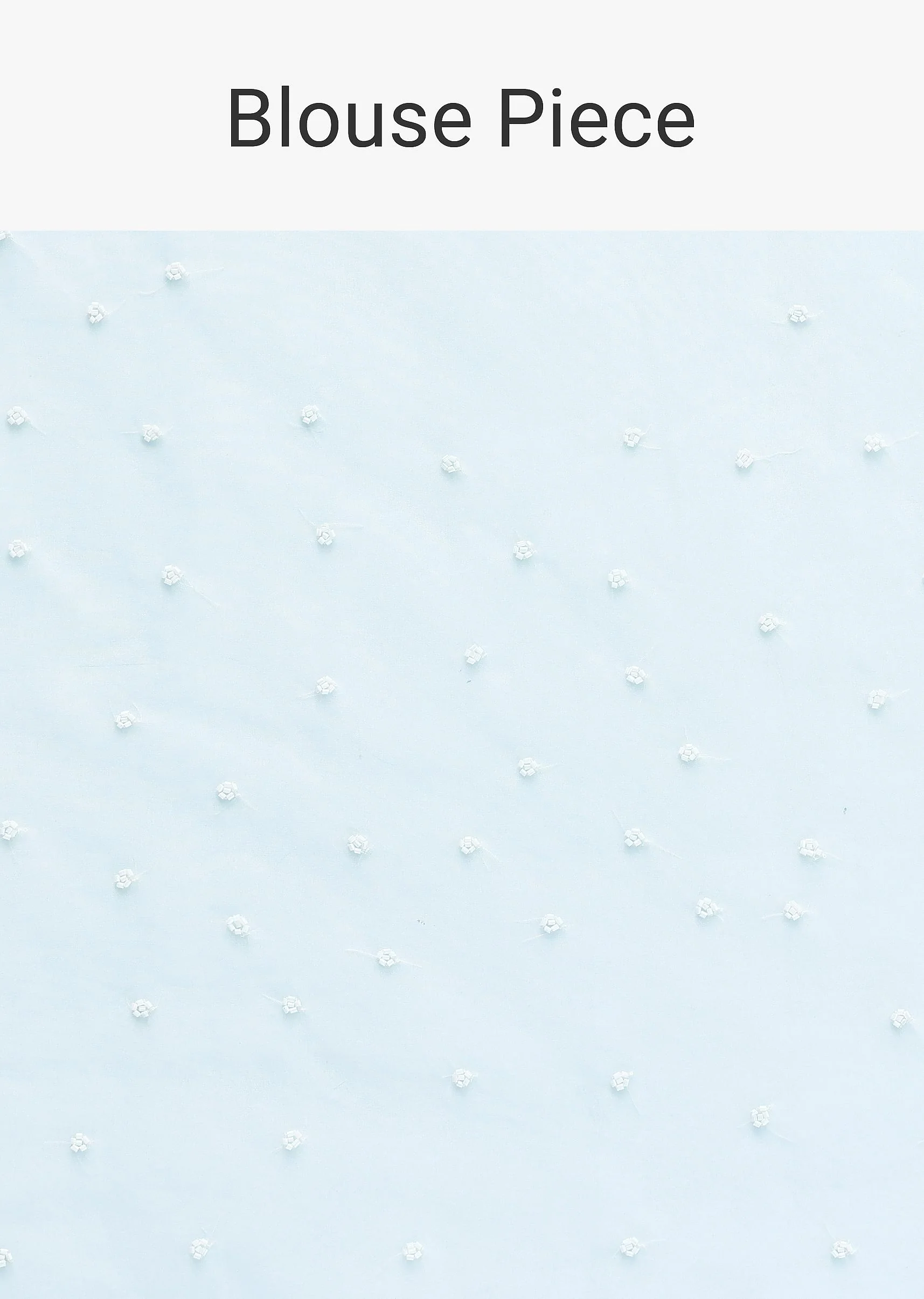 Sky Blue Chikankari Saree In Organza Silk With Scallop Border And Unstitched Blouse Fabric - Image 10