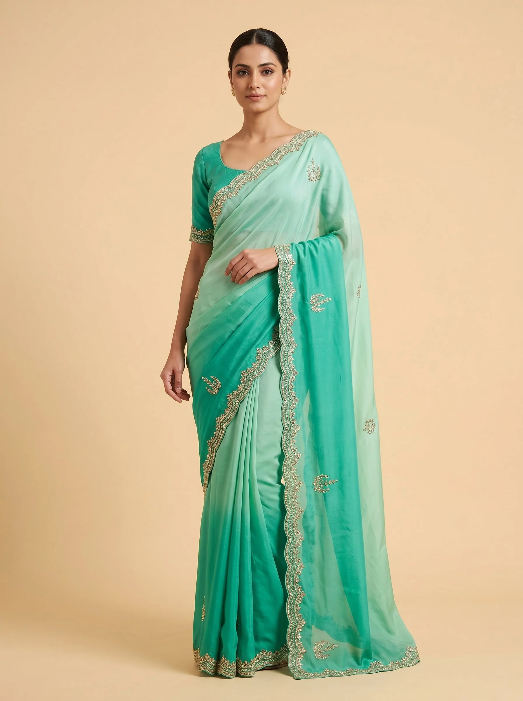 Sky Blue Dreamy Embroidered Saree