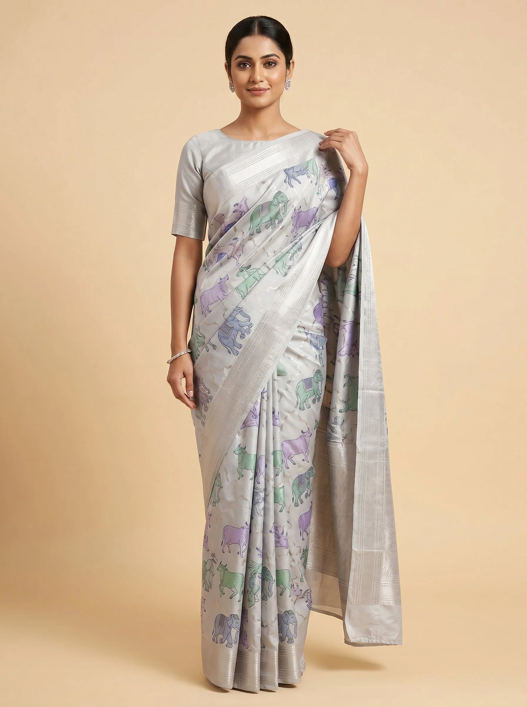 Sky Blue Light Weave Handloom Saree