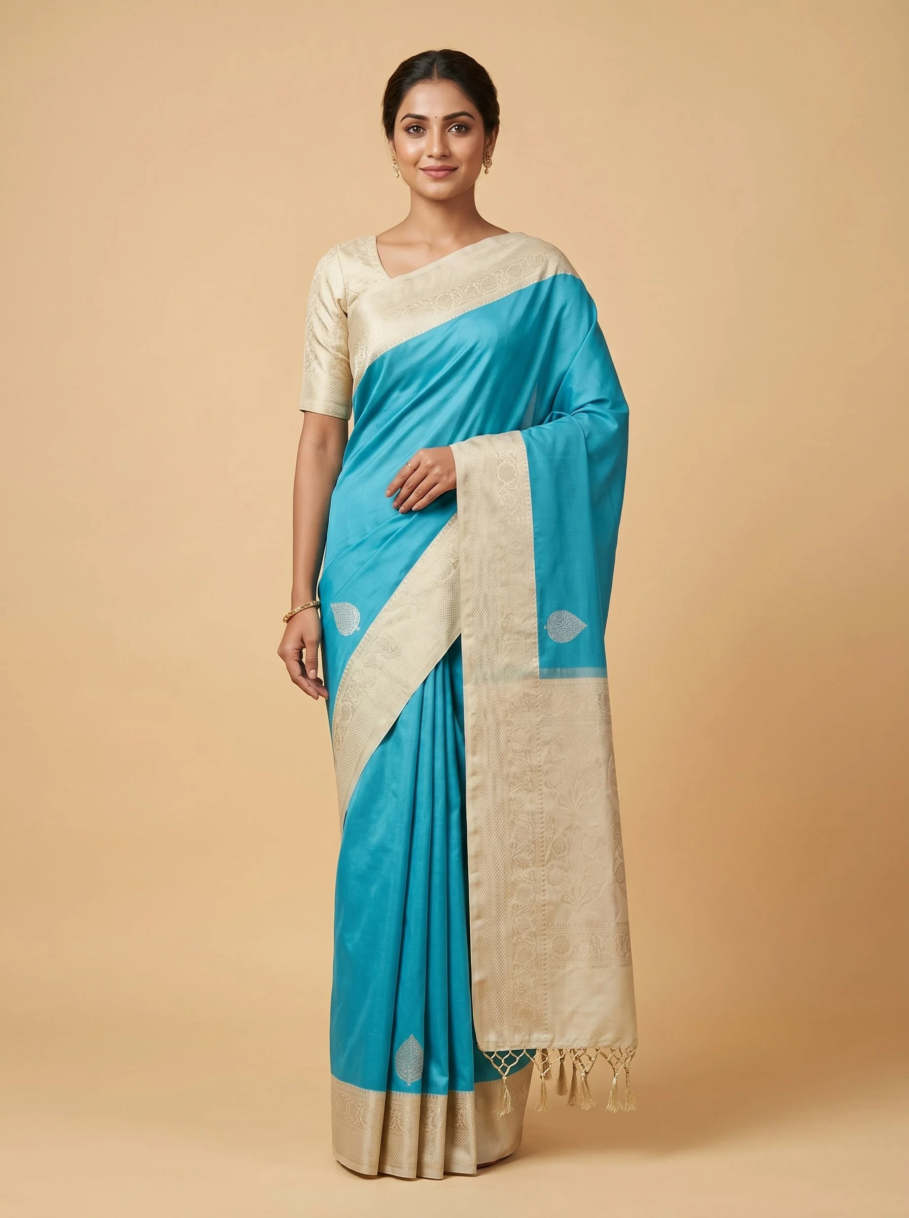 Sky Blue Mist Handloom Saree