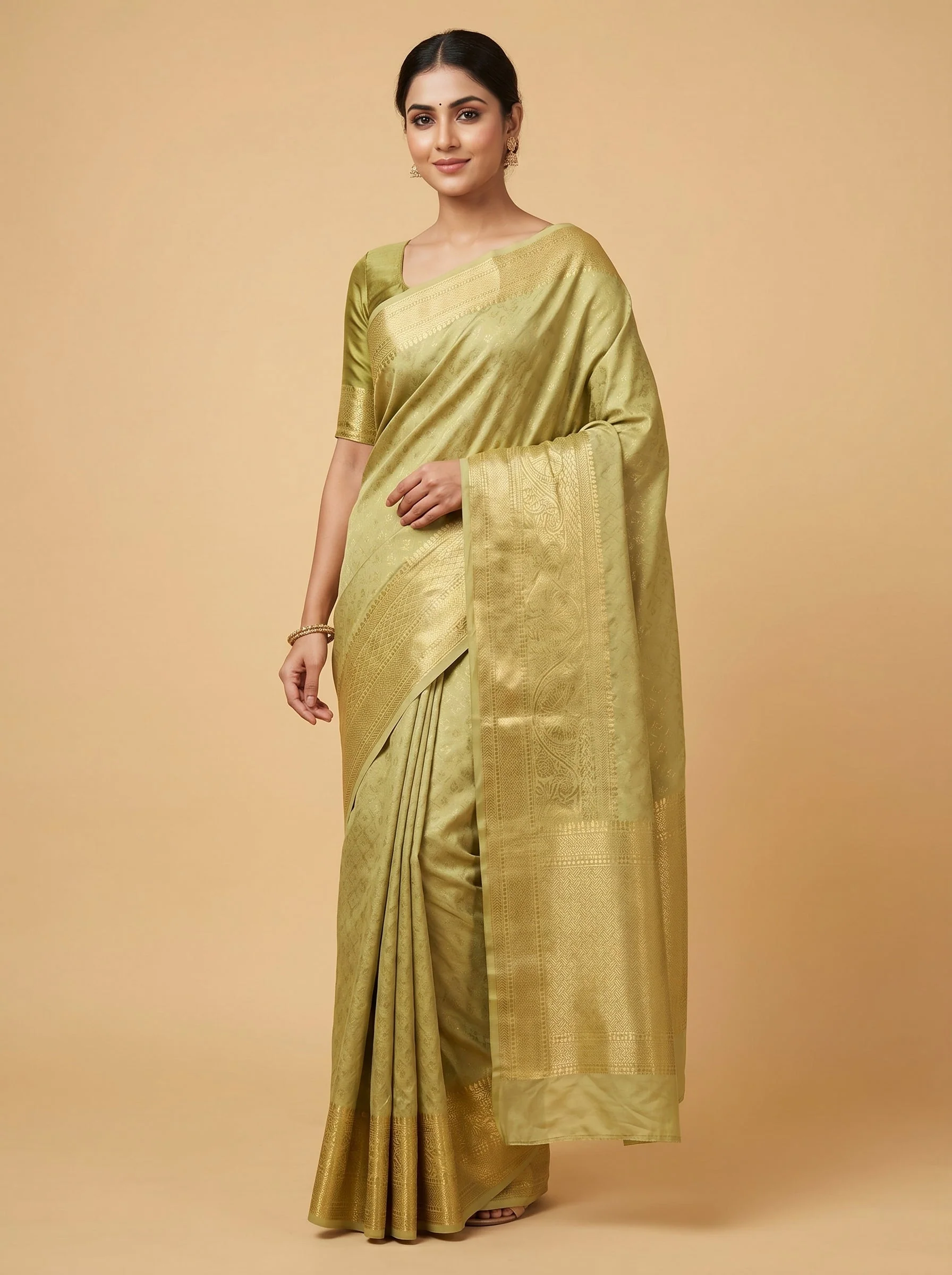 Sleek Green Handloom Saree