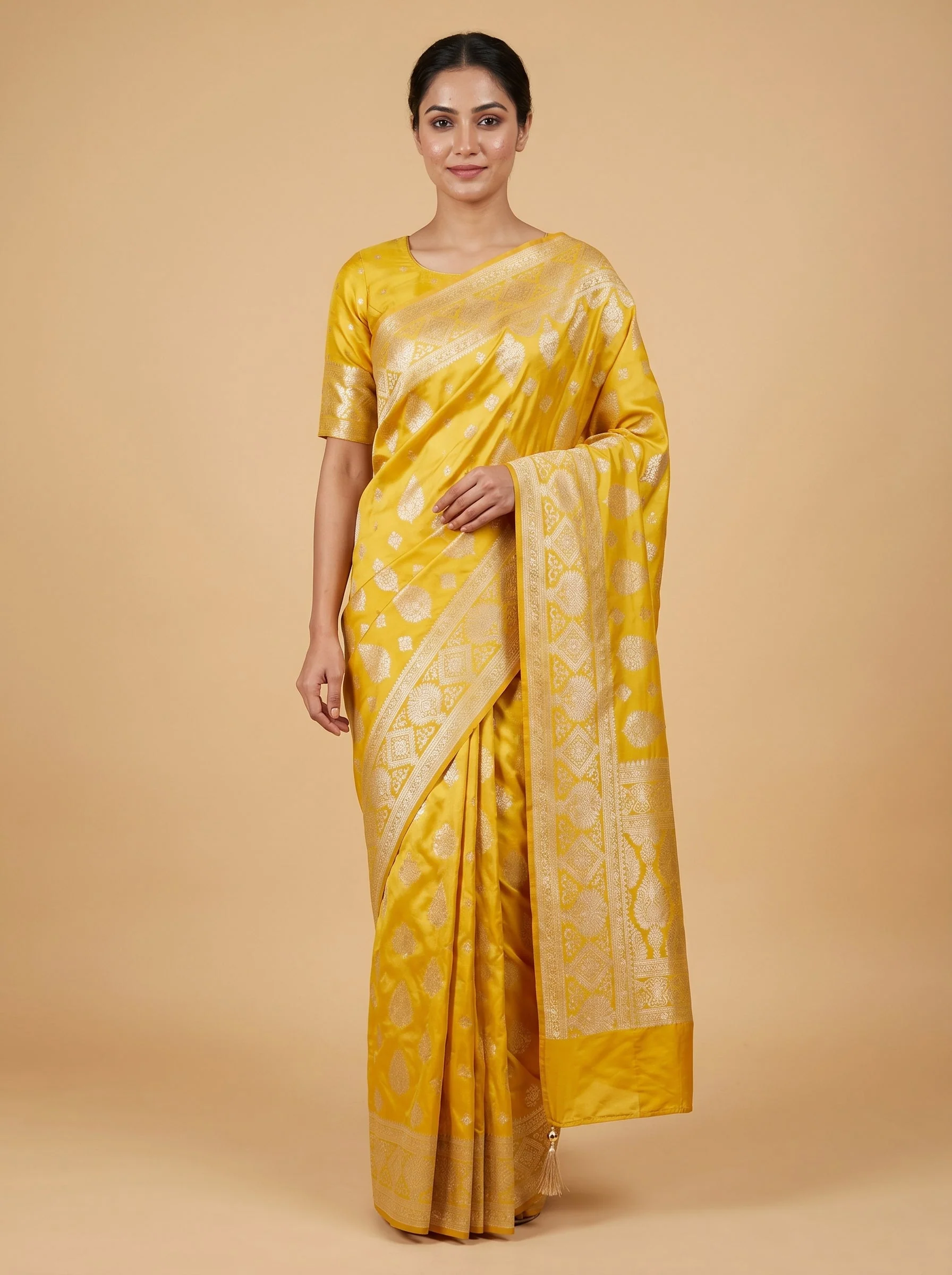 Solar Yellow Glow Saree