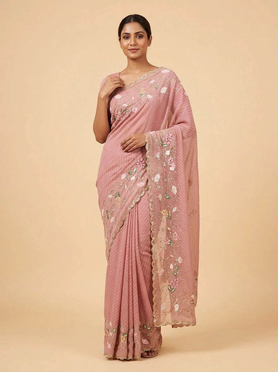 Sorbet Pink Playful Charm Saree
