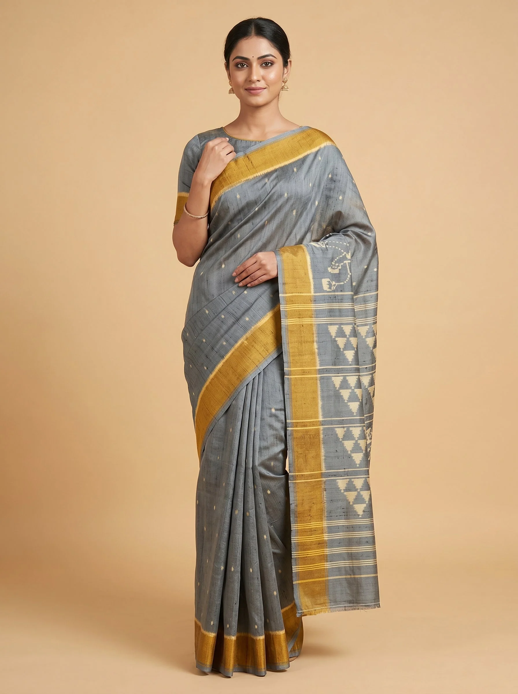 Steel Grey Luster Saree
