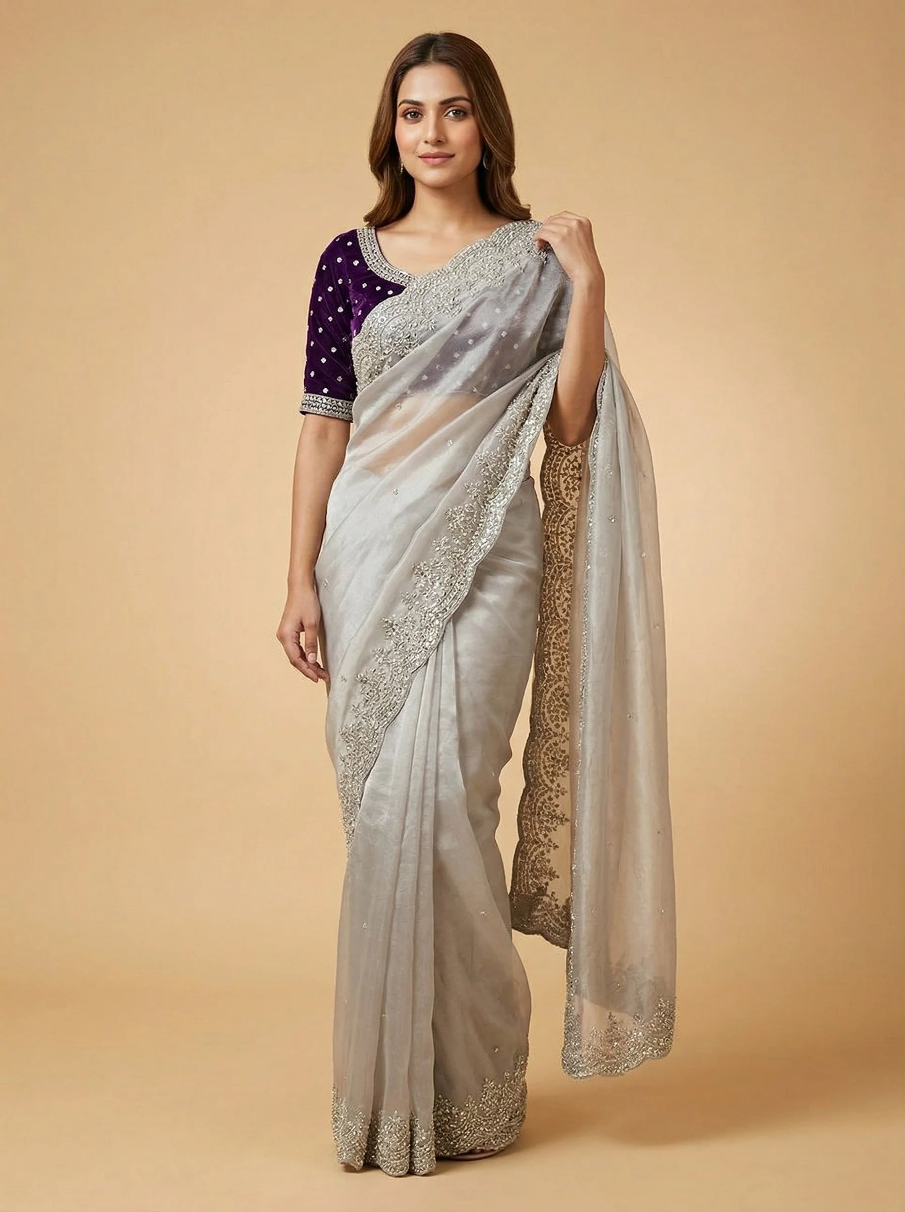 Sterling Silver Modern Saree