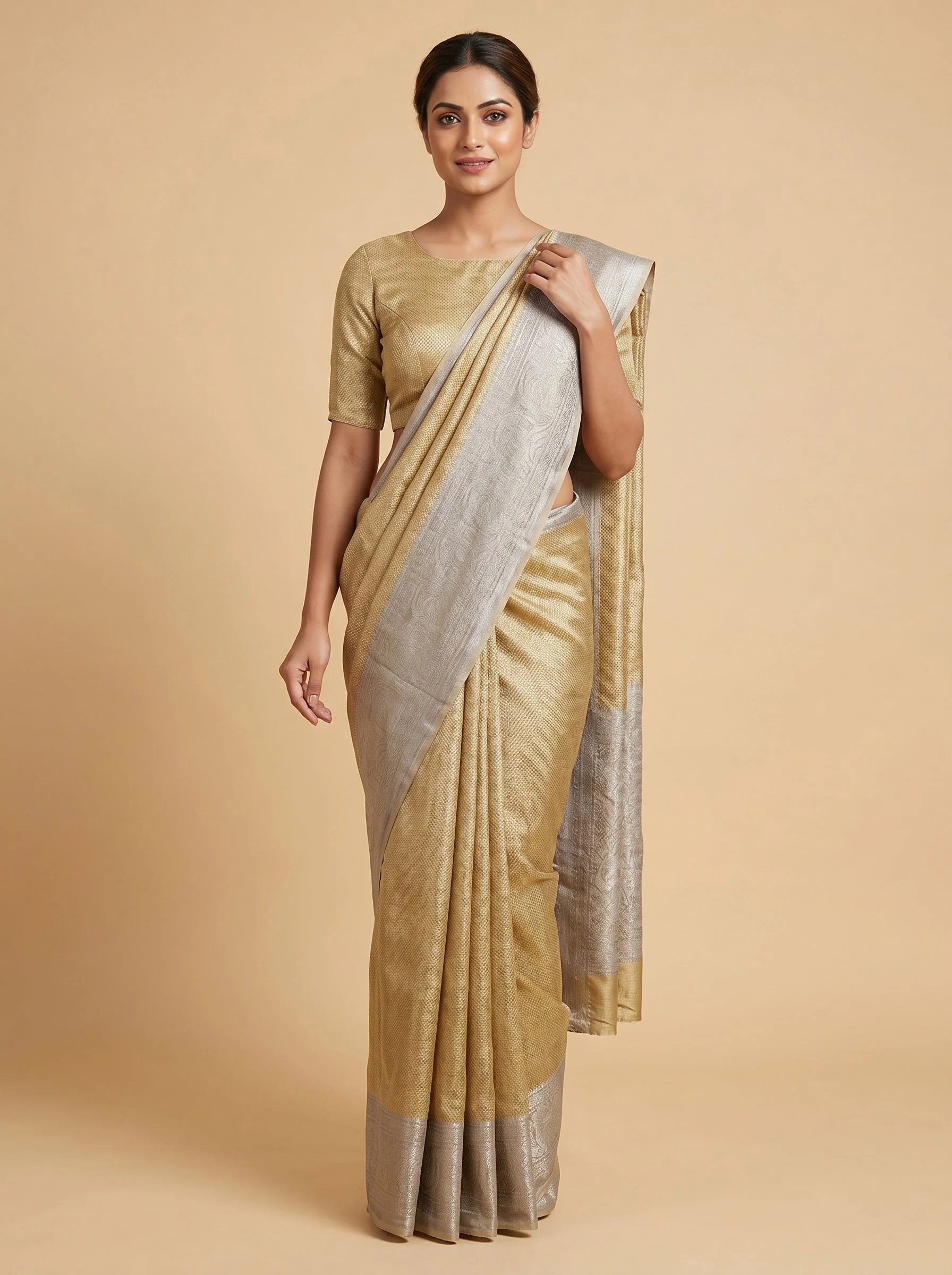 Subtle Luxe Gold Handloom Saree