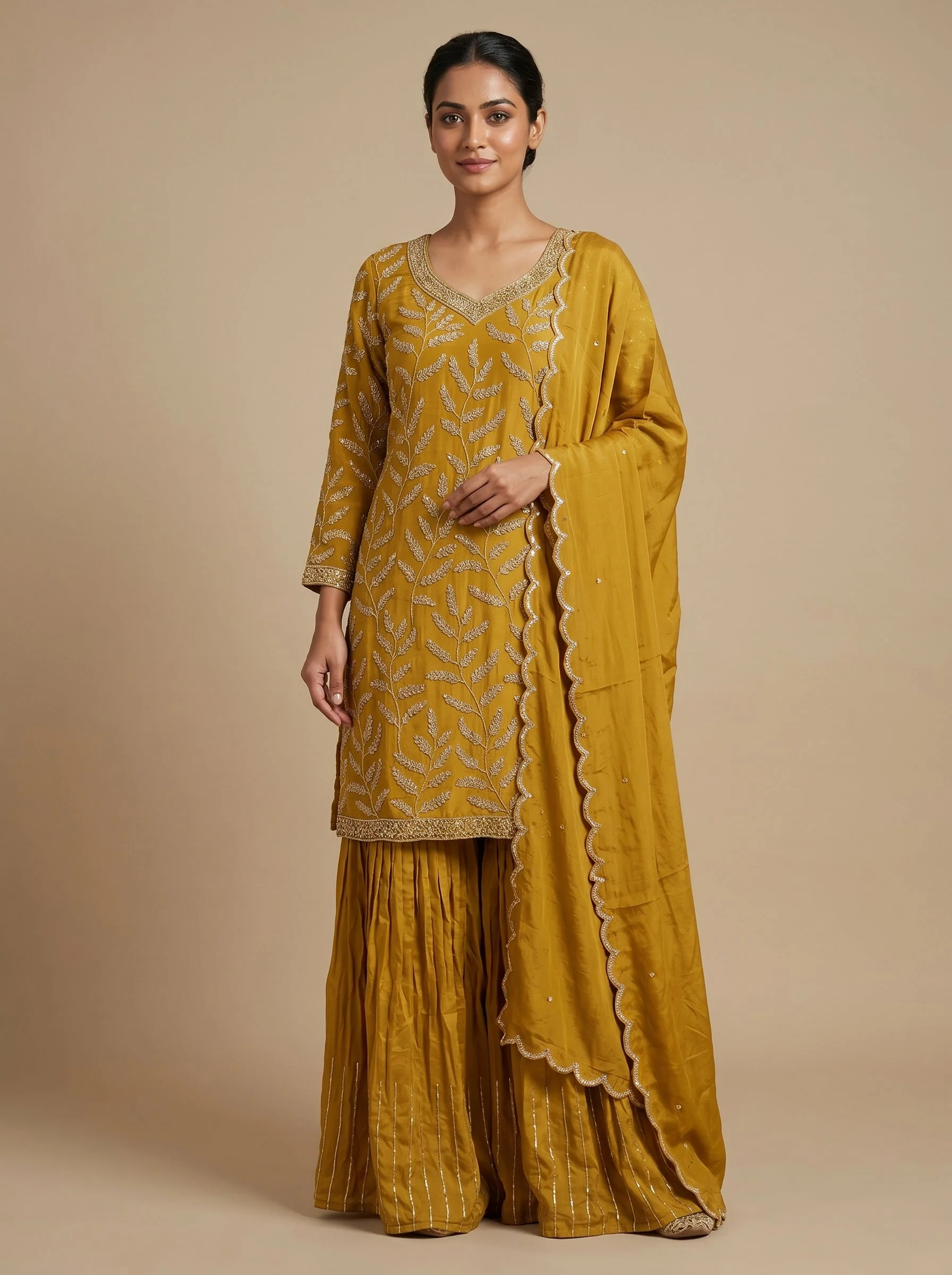 Sunflare Yellow Sharara Set