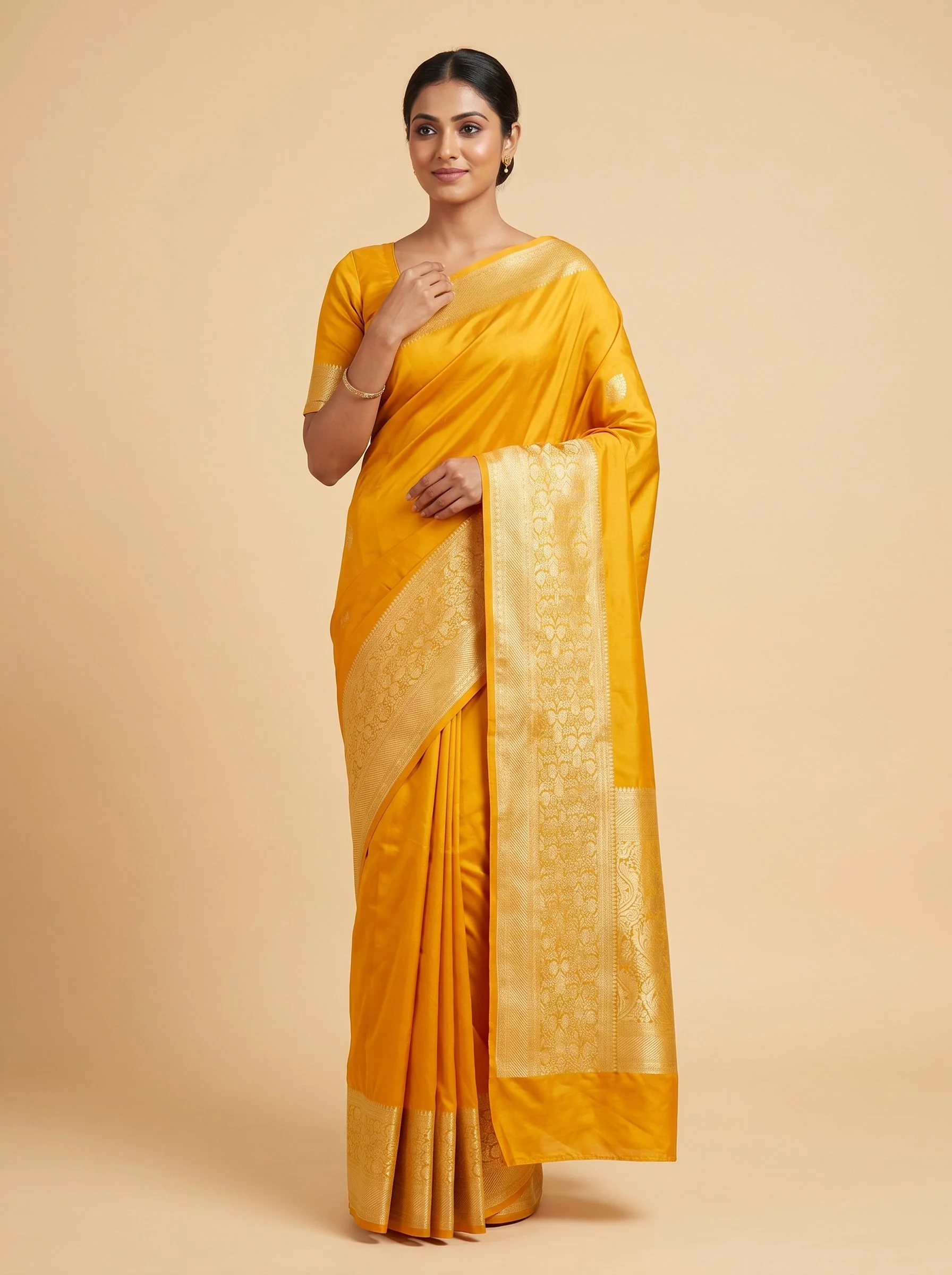 Sunlit Mustard Handloom Saree