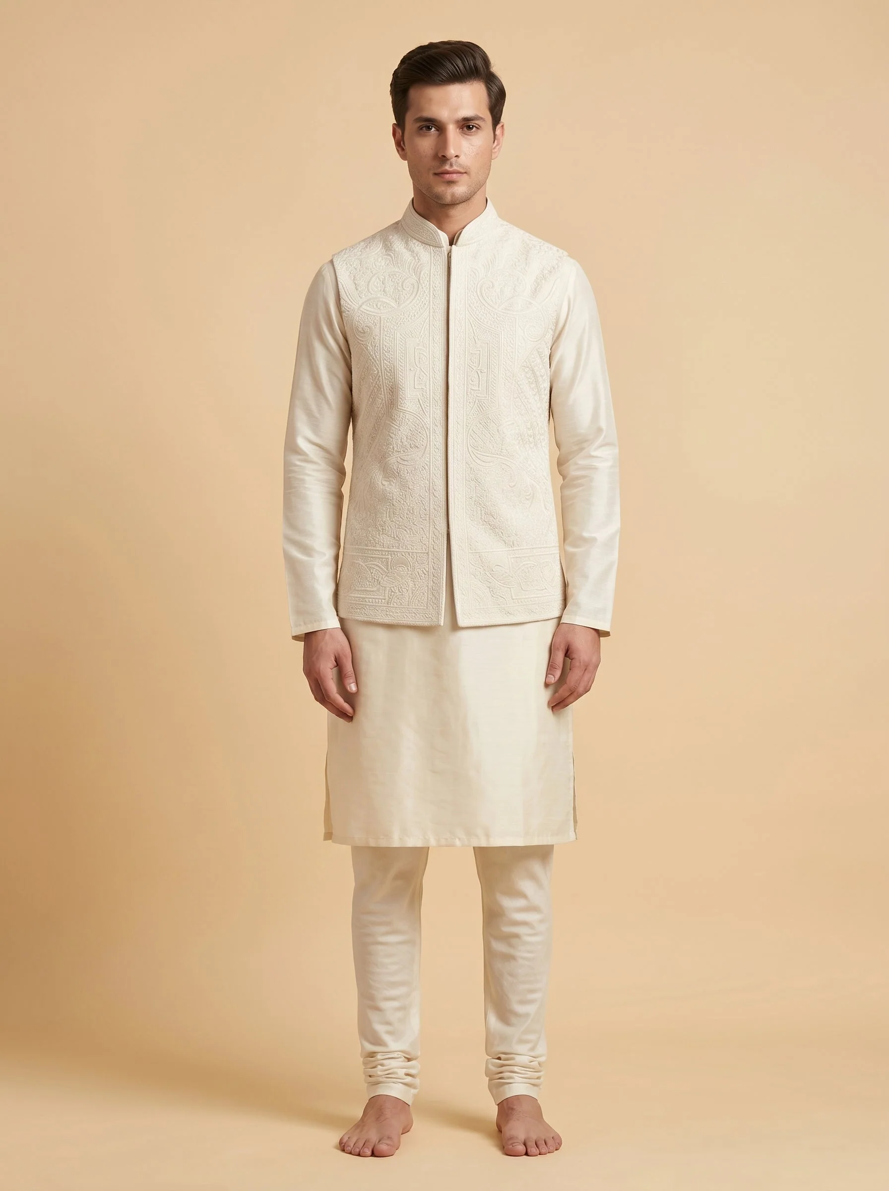 Sunlit yellow jacket kurta set
