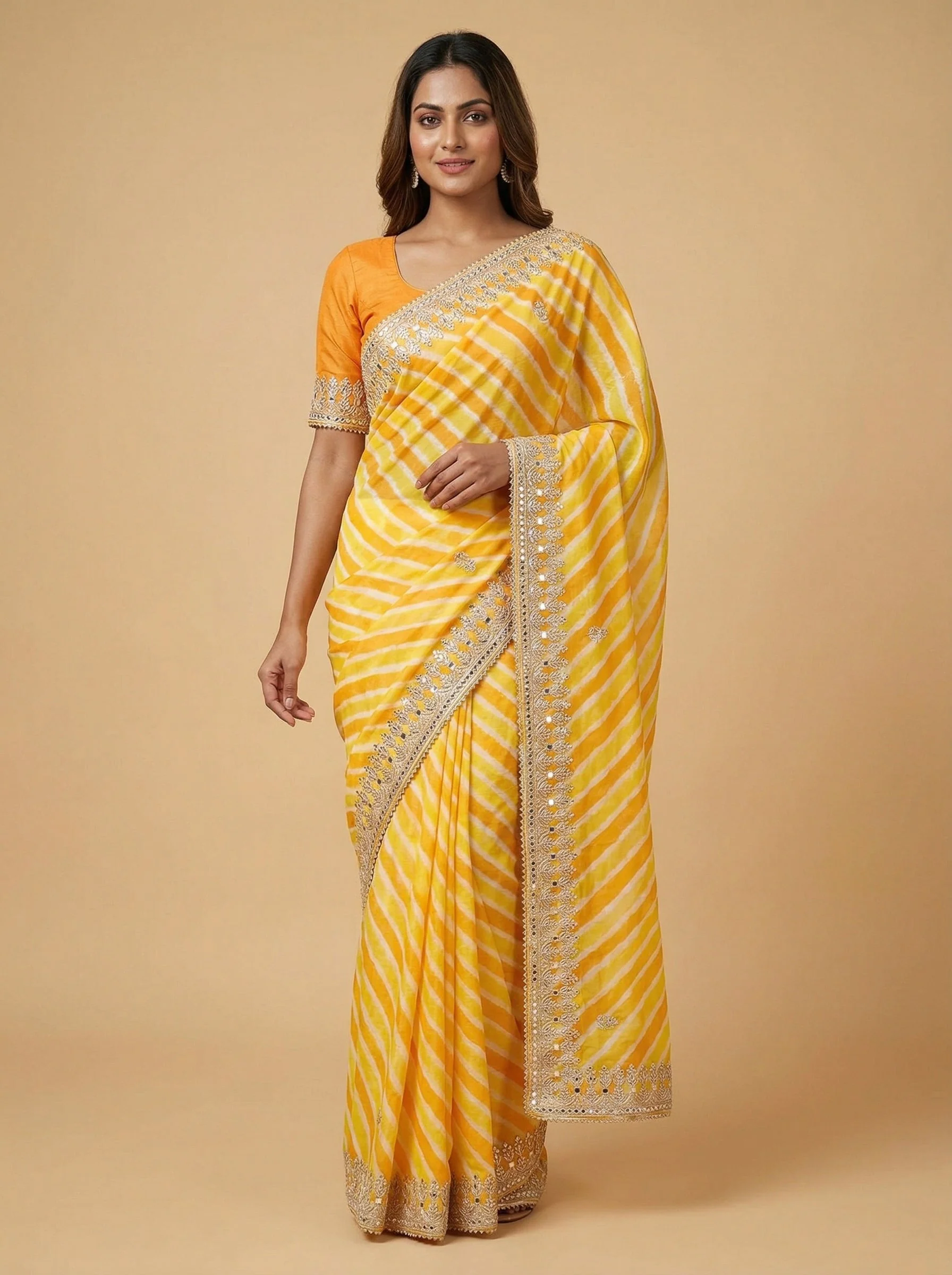 Sunshine Yellow Bright Saree