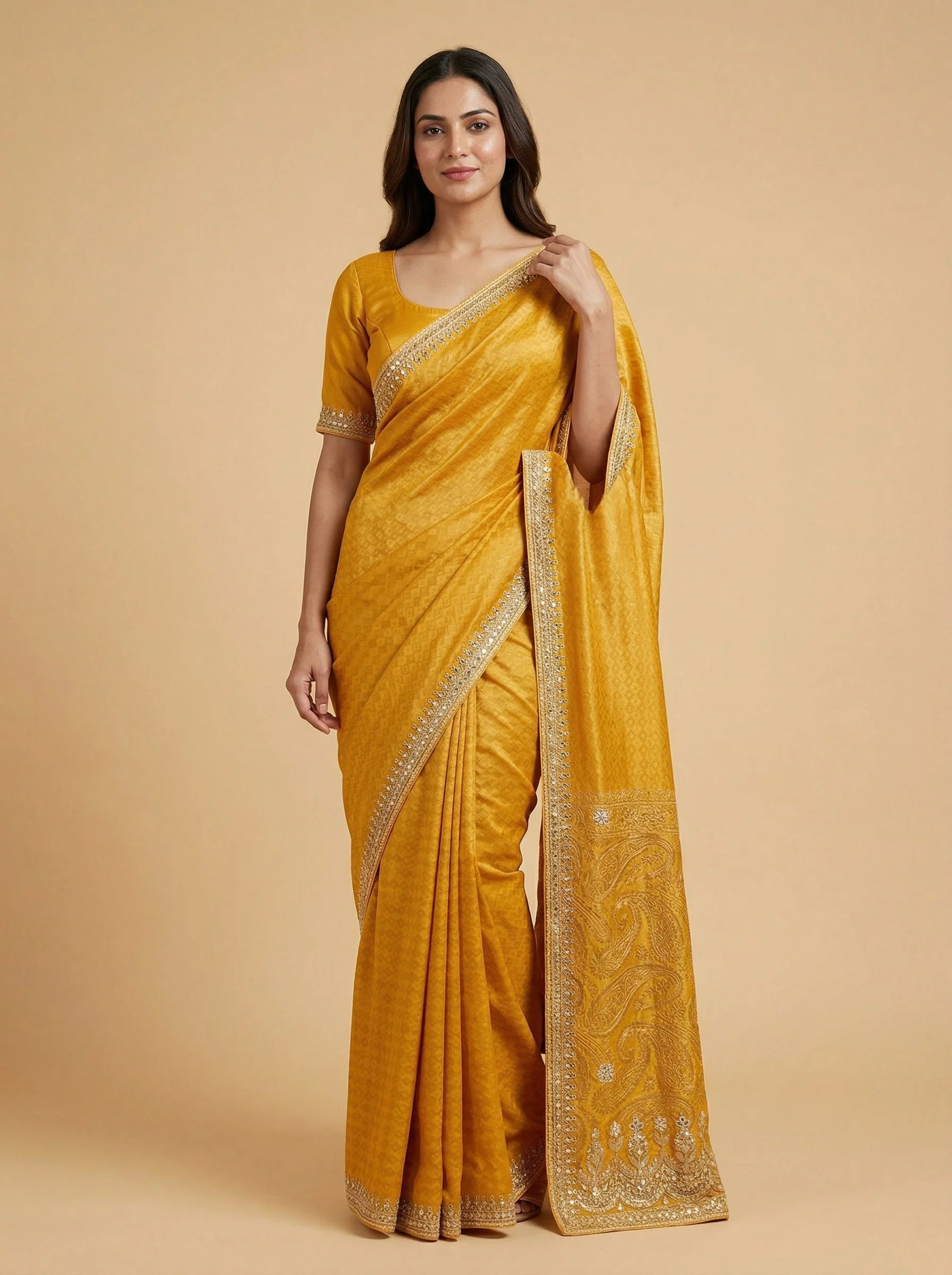 Sunshine Yellow Glow Saree