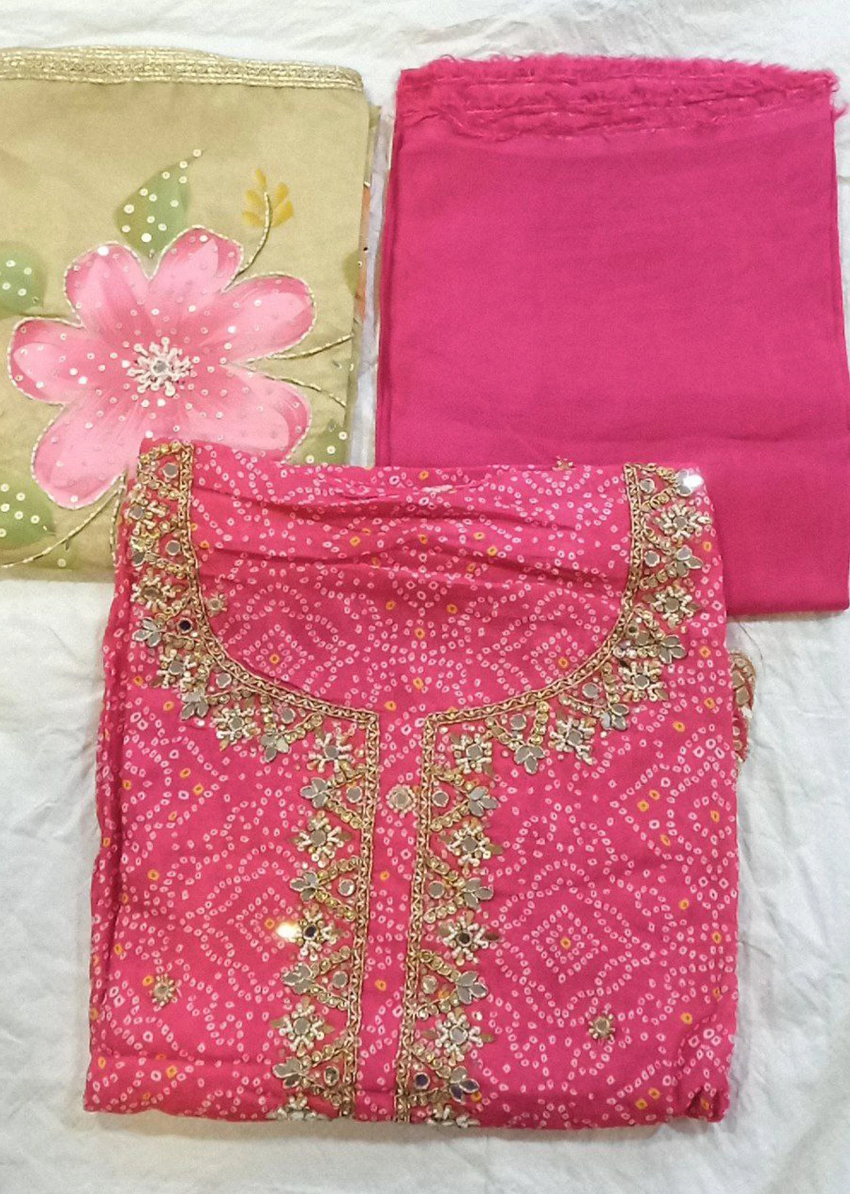 Sweet Pink Jacquard Dress Material