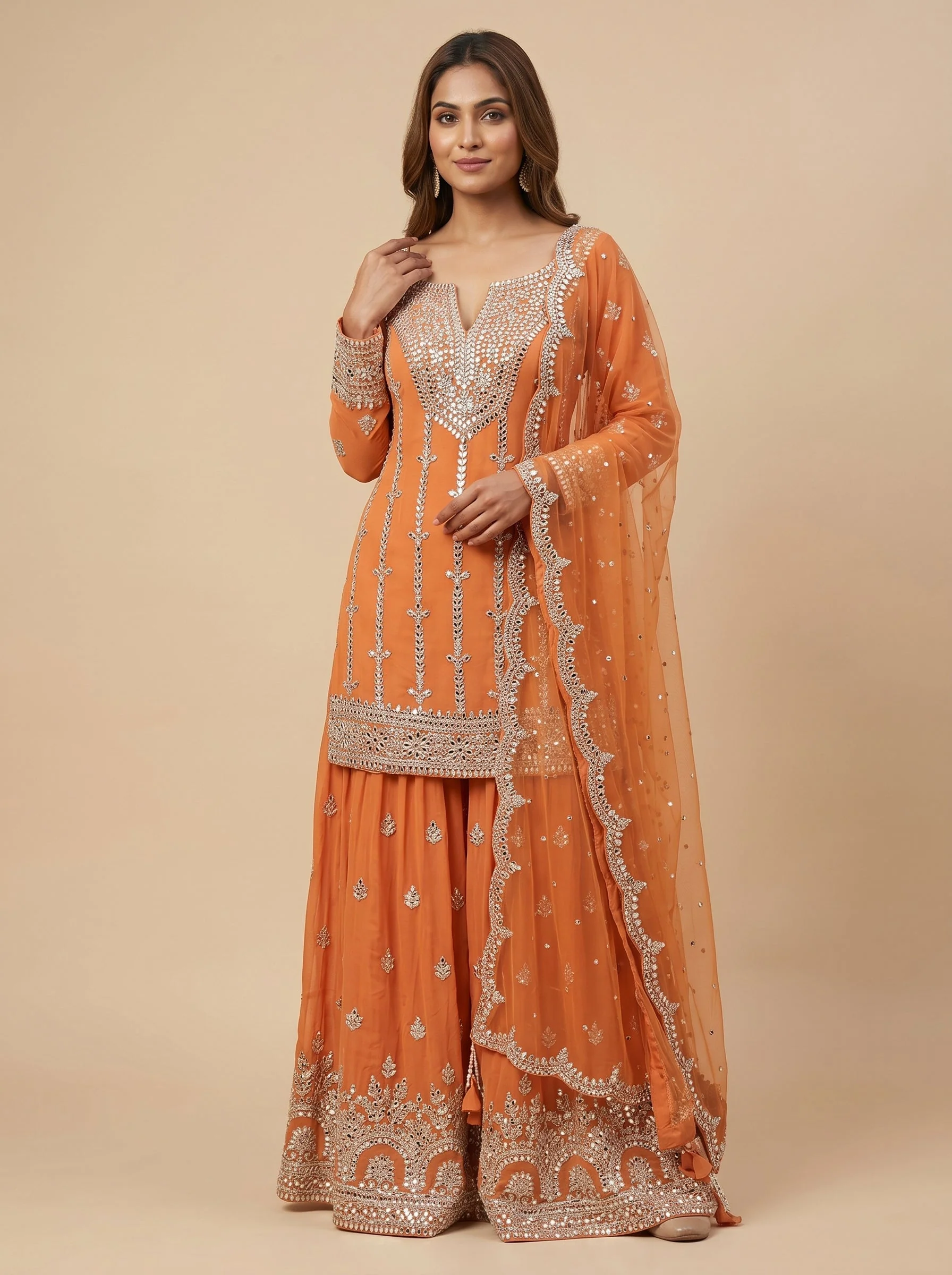Tangerine Orange Palazzo Set