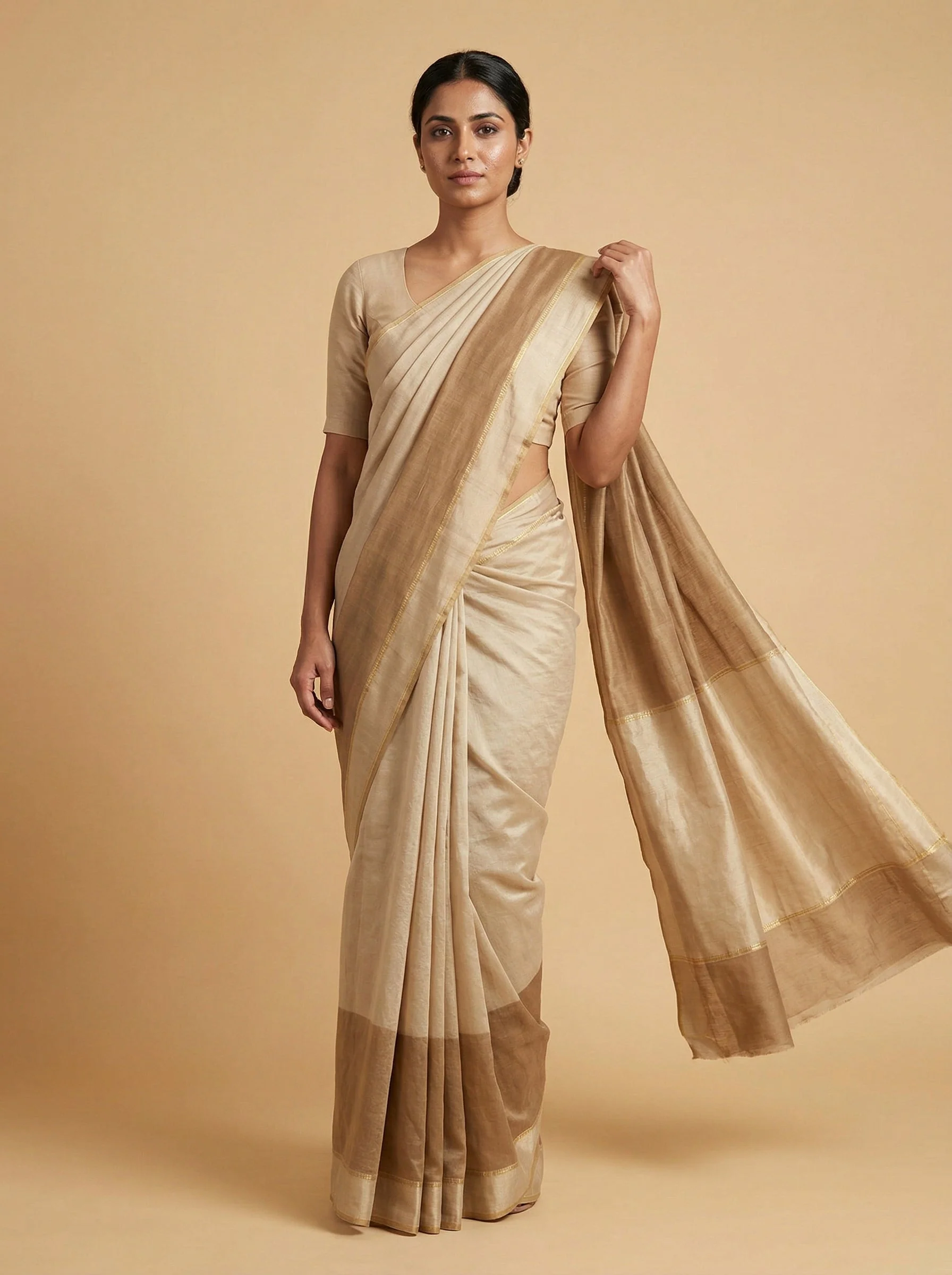 Toasted Beige Handloom Saree